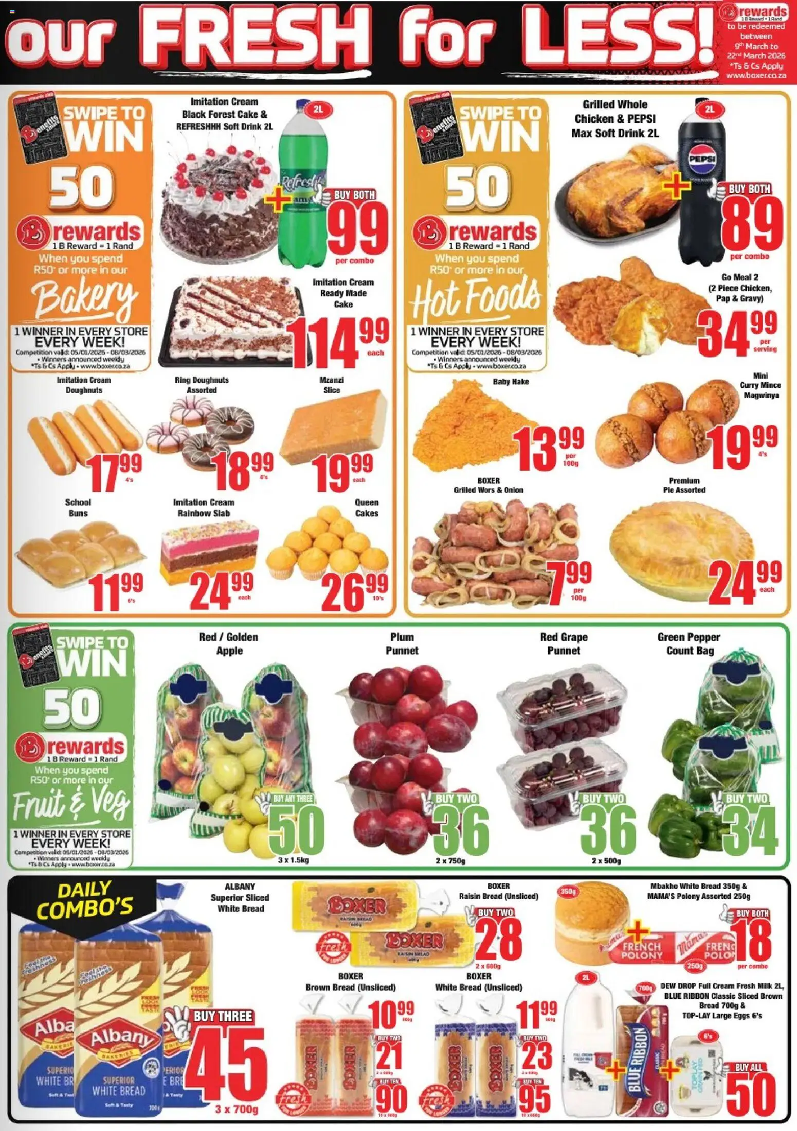 New Boxer catalogue – valid from 23.02.2026 | Page: 3 | Products: Bag, Buns, Chicken, Pepper