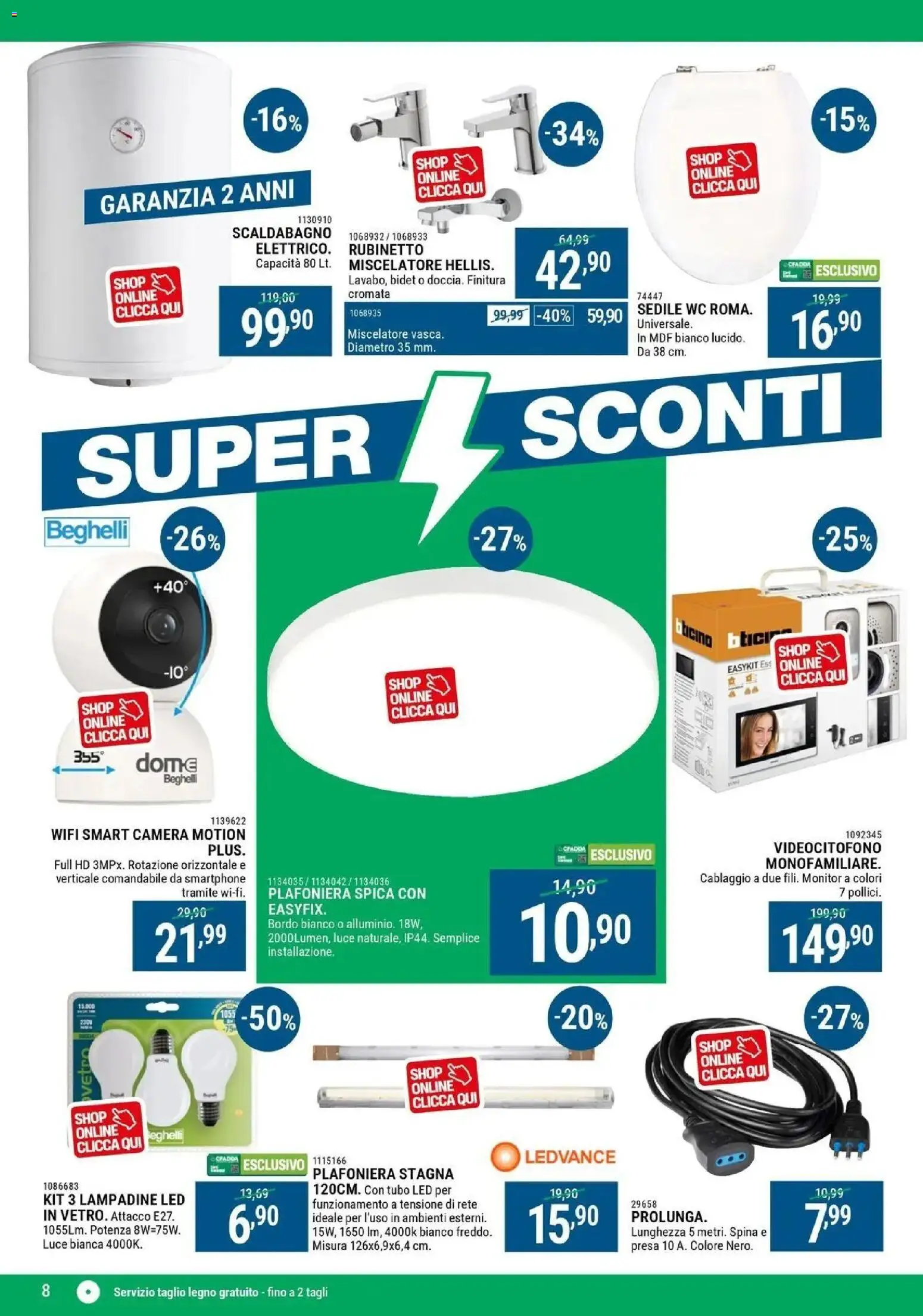 Volantino CFadda del 19.02.2026 | Pagina: 8 | Prodotti: Scaldabagno, Miscelatore, Presa, WC