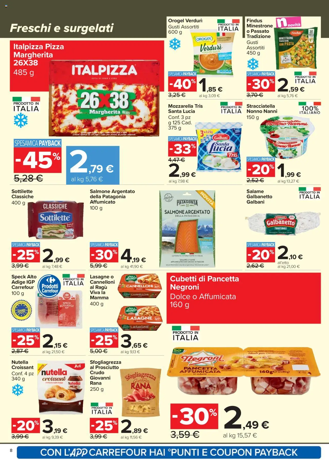 Volantino Carrefour del 20.10.2025 | Pagina: 8 | Prodotti: Minestrone, Pancetta, Prosciutto, Croissant