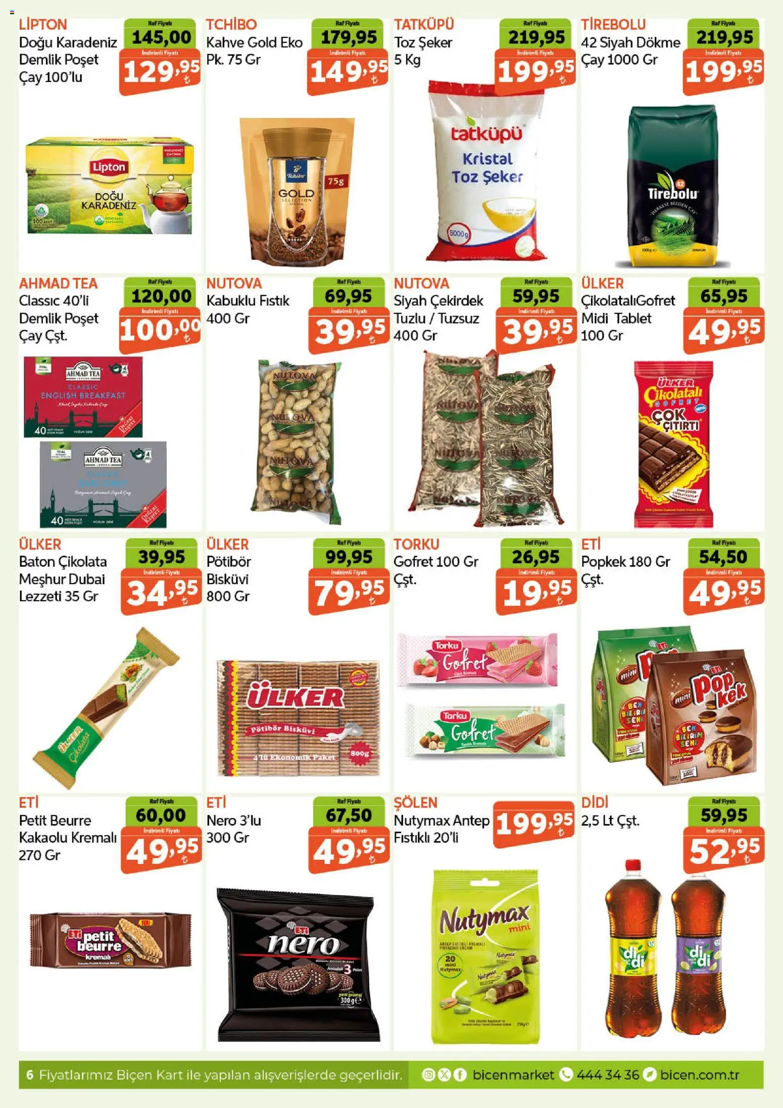 Biçen Market Katalog - 16.12.2025 tarihinden itibaren geçerlidir | Sayfa: 6 | Ürünler: Çay, Şeker, Tablet, Bisküvi