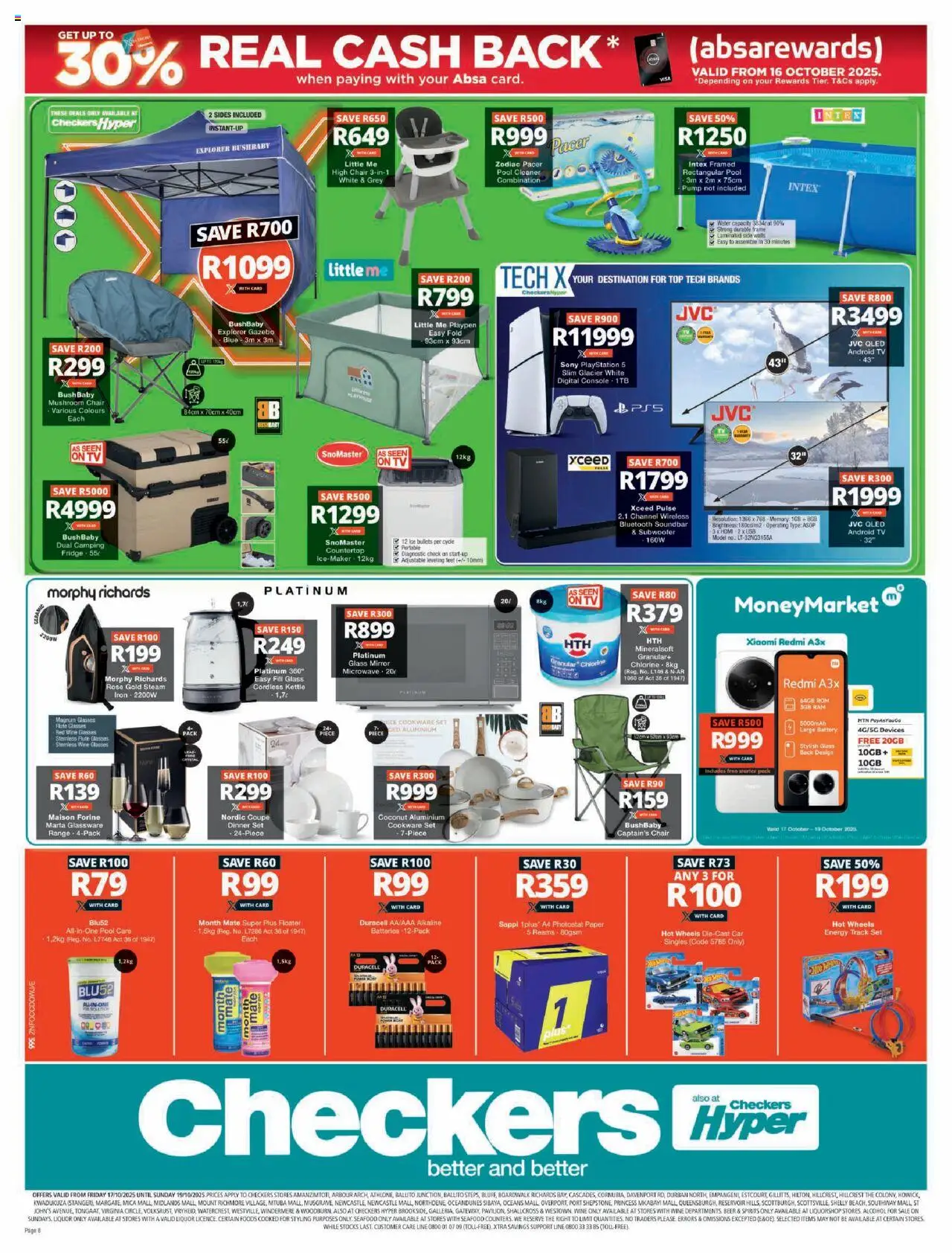 New Checkers catalogue – valid from 17.10.2025 | Page: 8 | Products: USB, Mirror, Subwoofer, Water