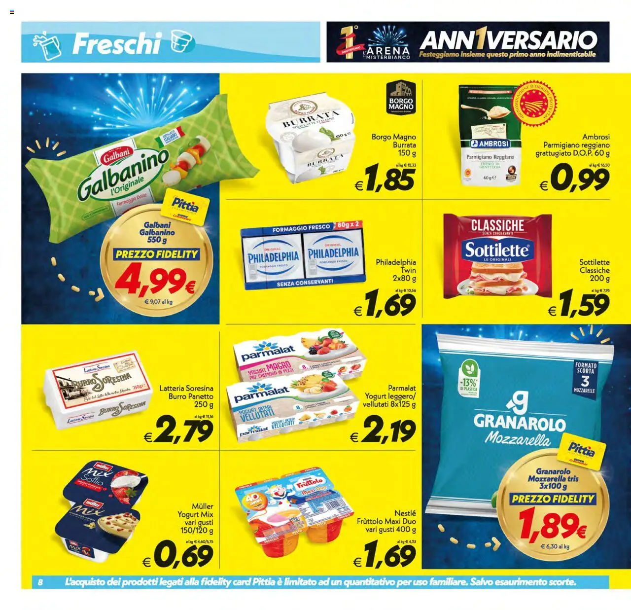 Volantino SuperConveniente del 17.10.2025 | Pagina: 8 | Prodotti: Mozzarella, Burro, Pesca, Burrata
