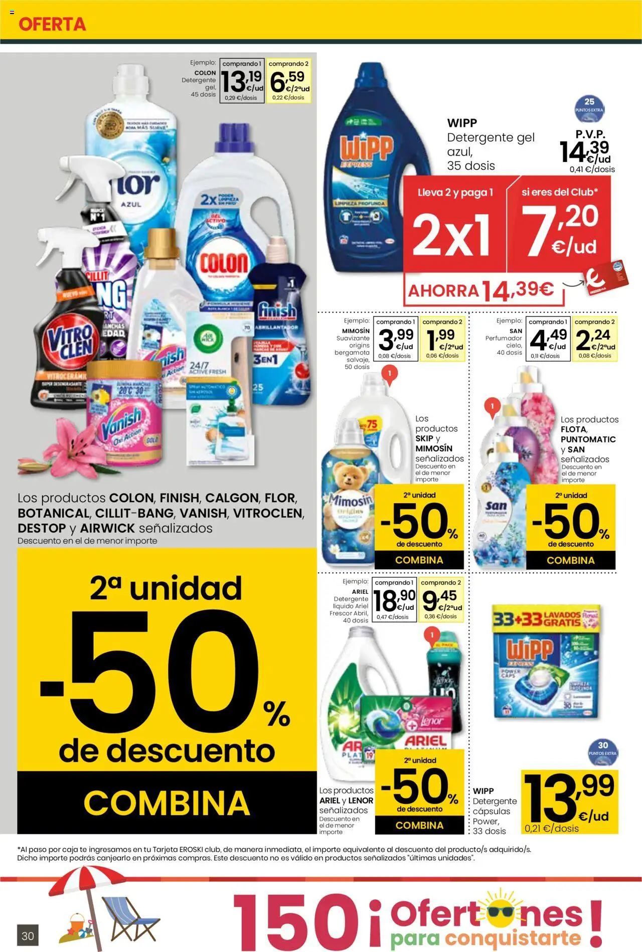 Eroski - Para conquistarte │ válido desde el 14.08.2025 | Página: 30 | Productos: Té, Detergente líquido, Suavizante, Caja