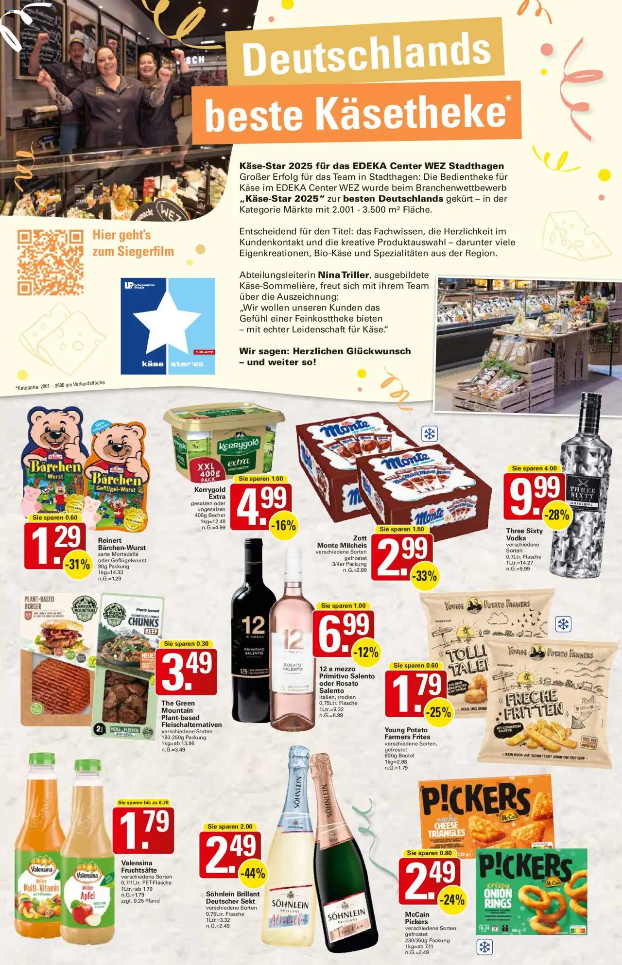 WEZ Prospekt – gültig ab 13.10.2025 | Seite: 3 | Produkte: Burger, Äpfel, Wurst, Fleisch