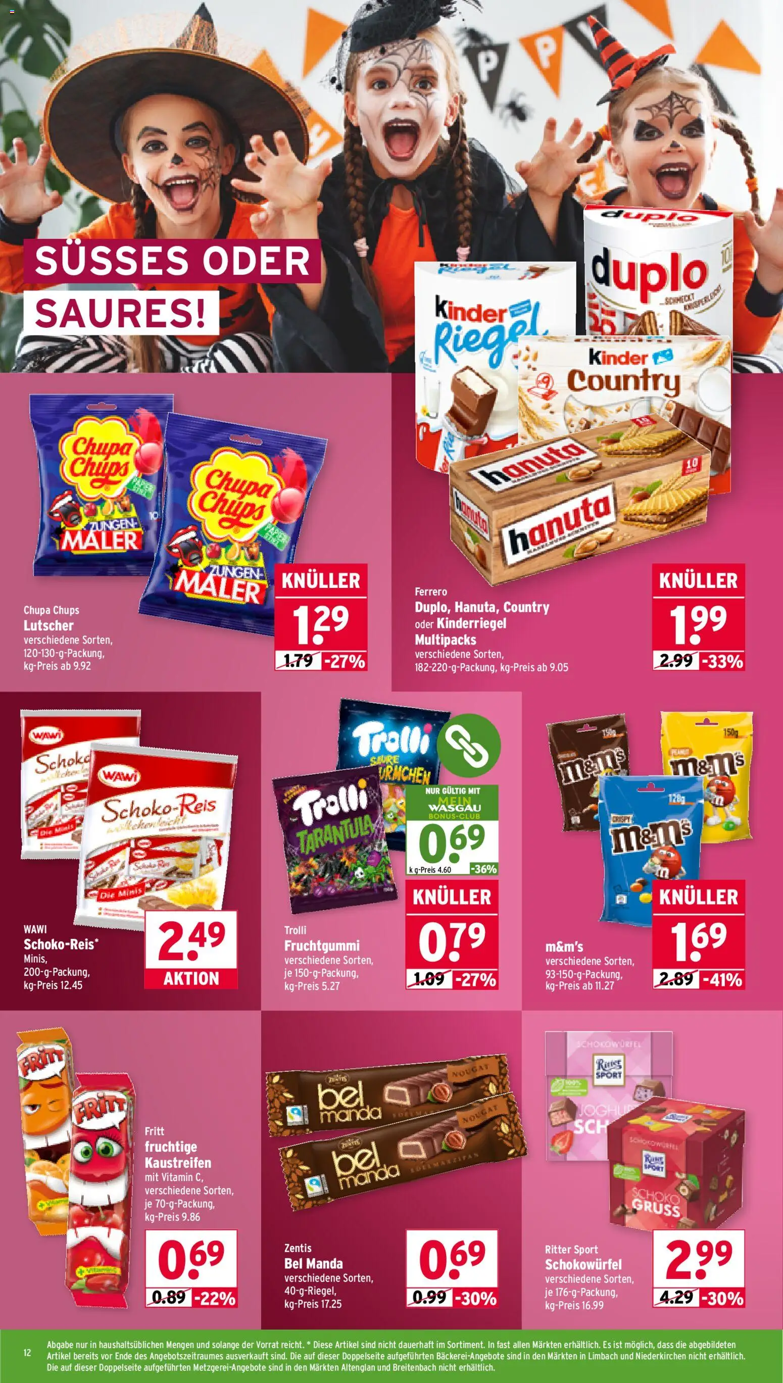 Wasgau Prospekt 	 – gültig ab 27.10.2025 | Seite: 12 | Produkte: Ritter sport, M&M's