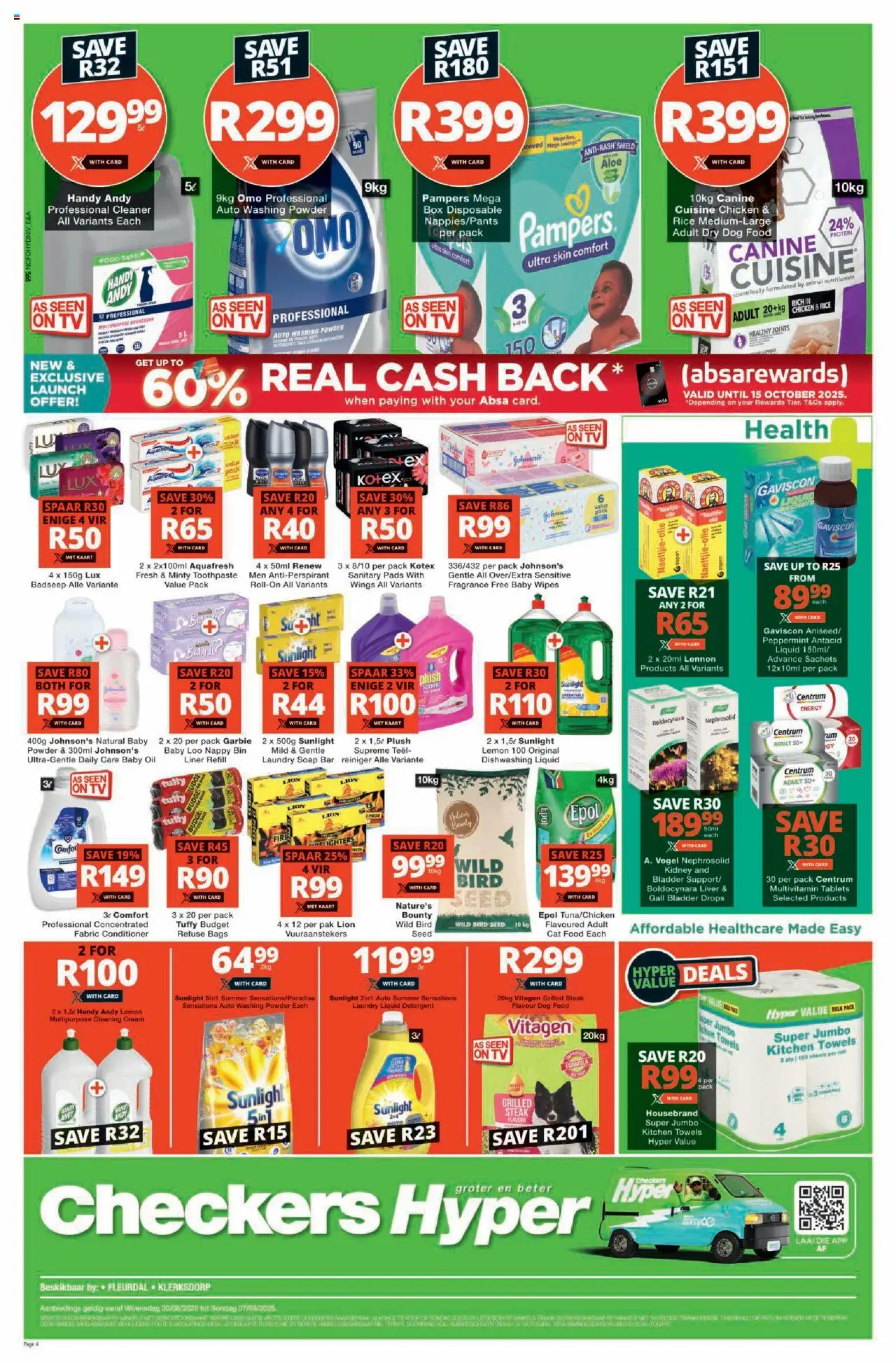 Checkers Northern Cape - Hyper Price Drop Promotion  │ valid from 20.08.2025 | Page: 4 | Products: Box, Fragrance, Chicken, Powder