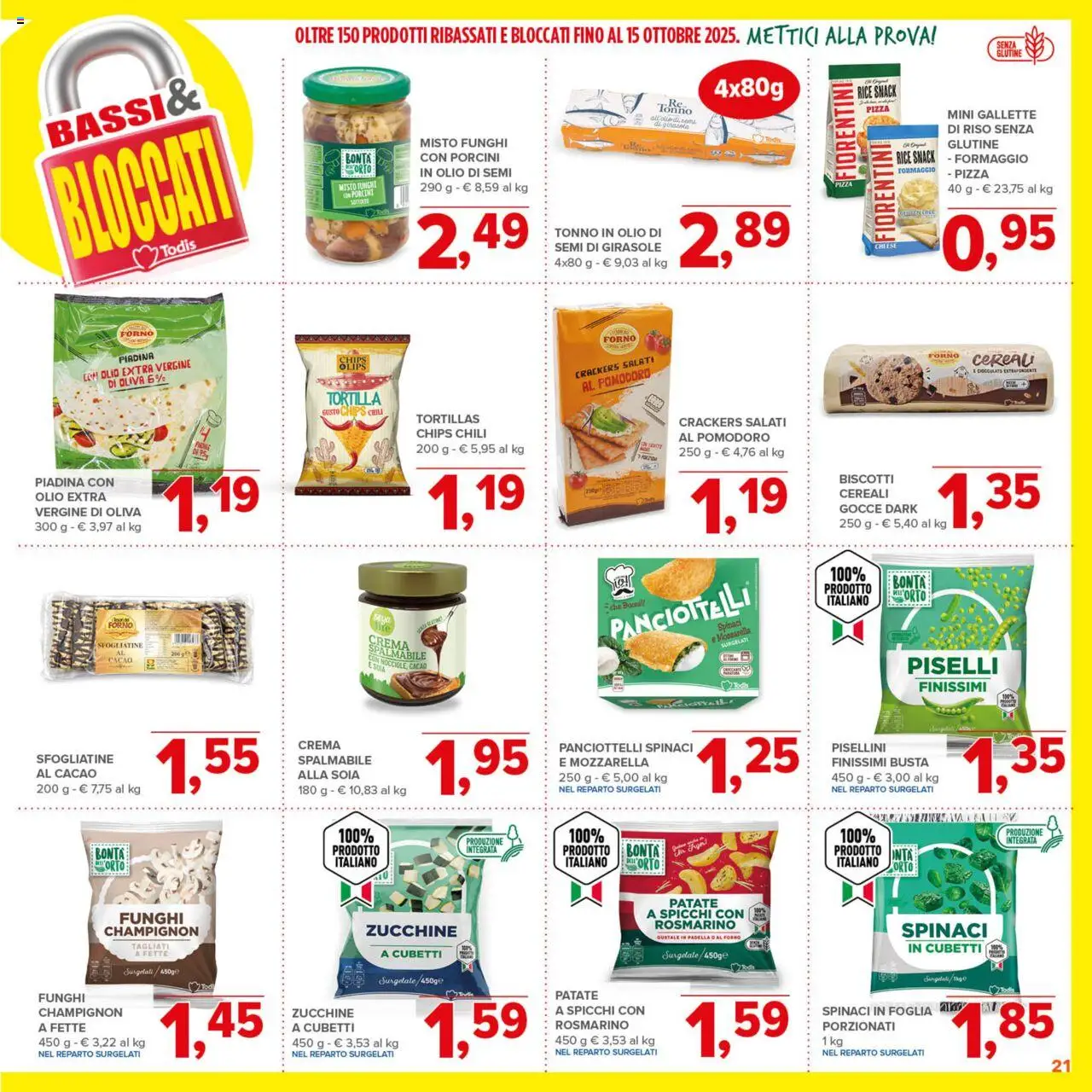 Volantino Todis del 18.09.2025 | Pagina: 21 | Prodotti: Crema, Biscotti, Olio, Cacao