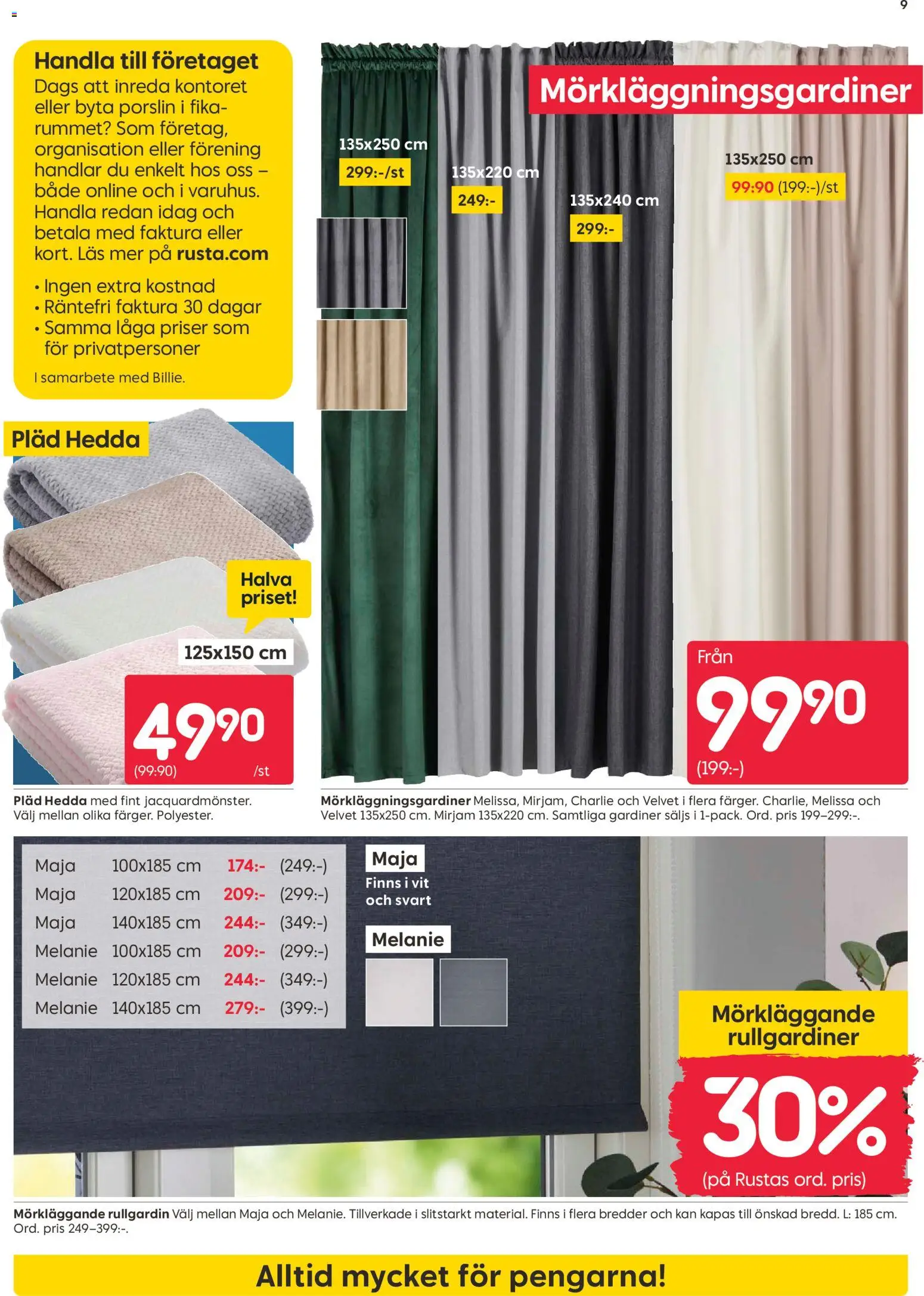 Rusta reklamblad aktuell från 02.03.2026 | Sida: 9 | Produkter: Pläd, Rullgardin