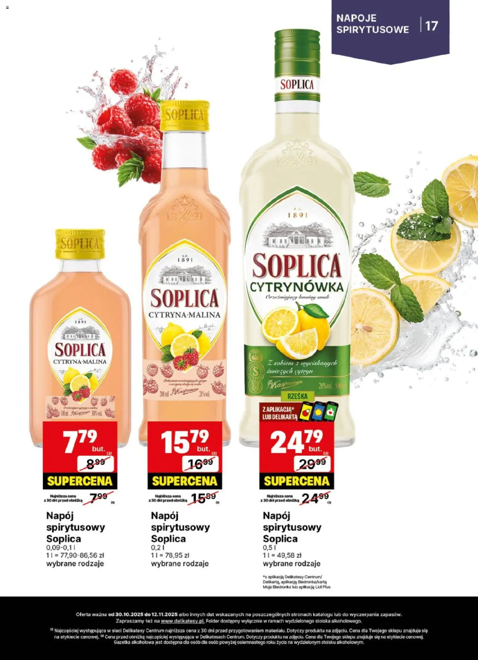 Delikatesy Centrum Gazetka - DeliBarek od 30.10.2025 | Strona: 17 | Produkty: Napoje, Delikatesy