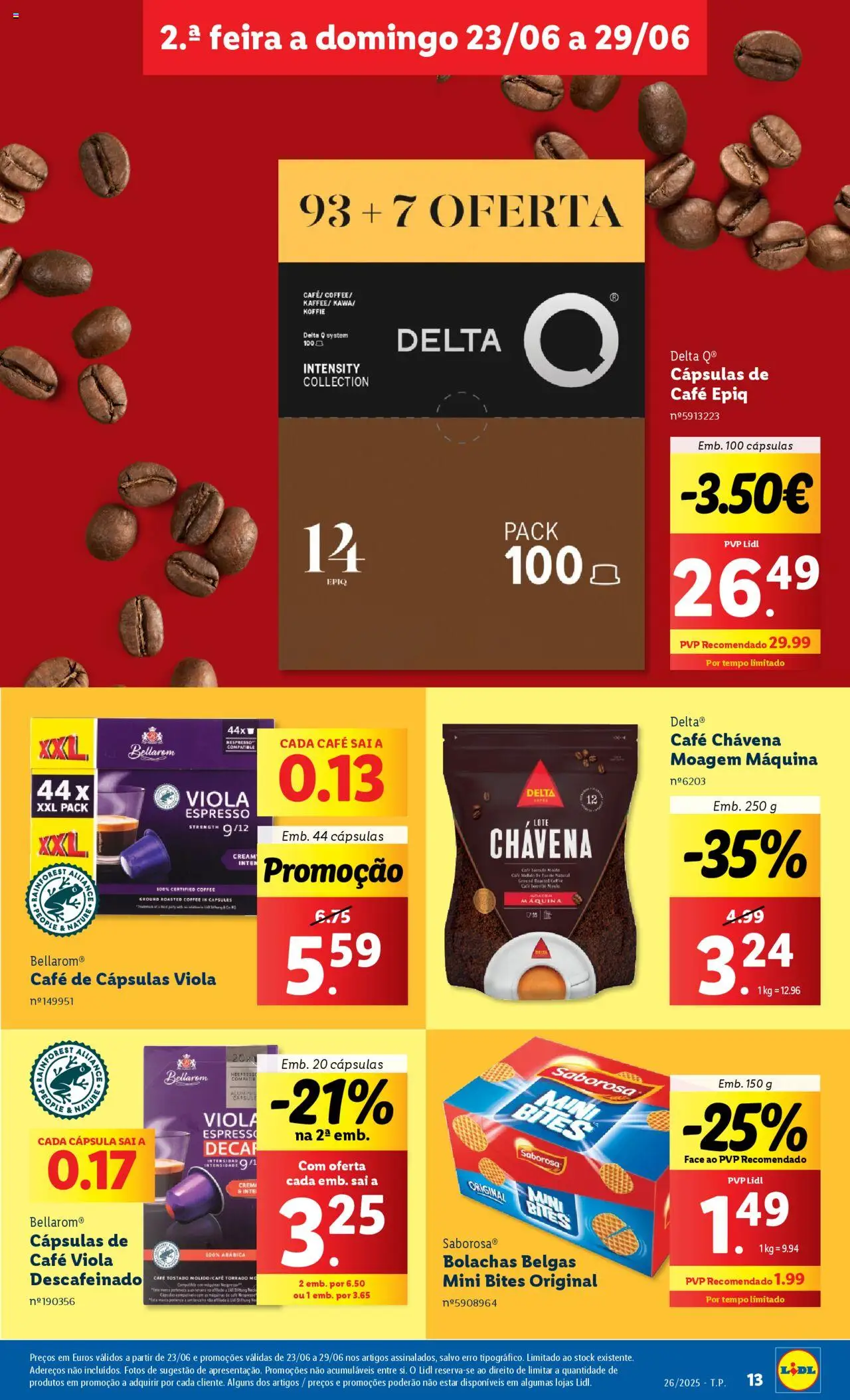 Lidl folheto │ válido de 23.06.2025 | Página: 13 | Produtos: Delta q, Bolachas, Café, Saia