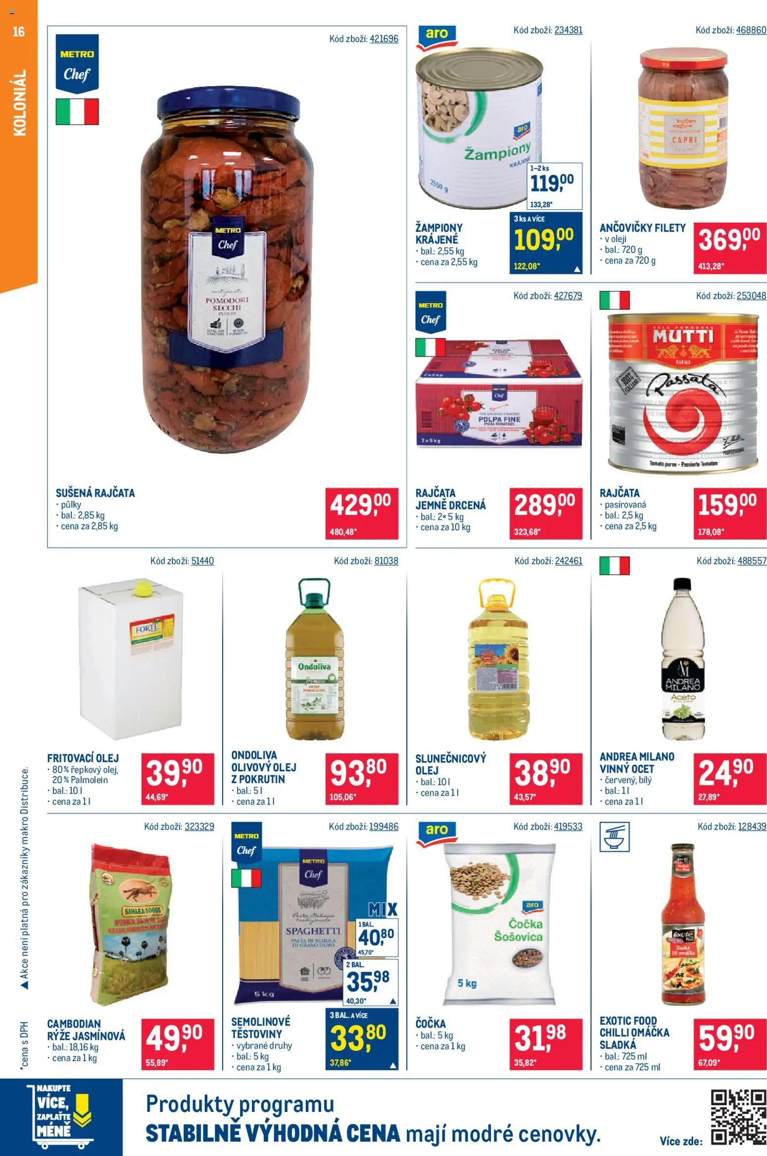 Makro leták - Gastronomie od 22.04.2026 | Strana: 16 | Produkty: Ocet, Vinný ocet, Passata, Fritovací olej