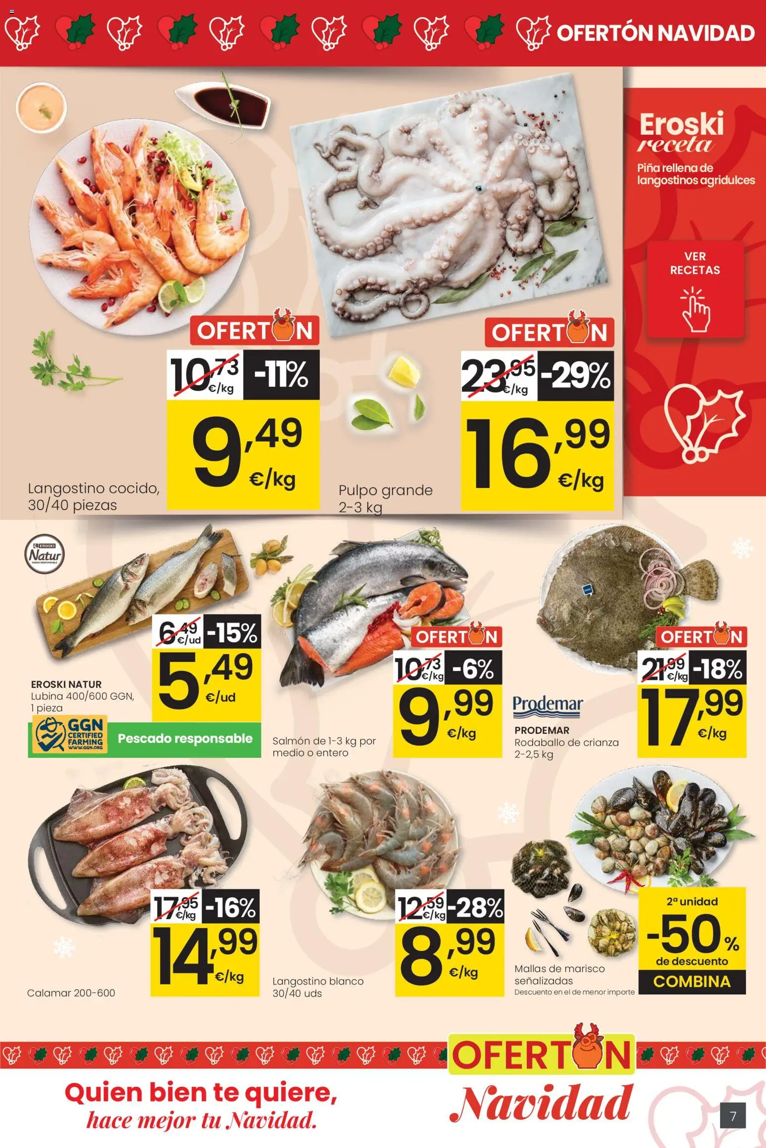Eroski - City │ válido desde el 18.12.2025 | Página: 7 | Productos: Pescado, Piña, Té, Langostino