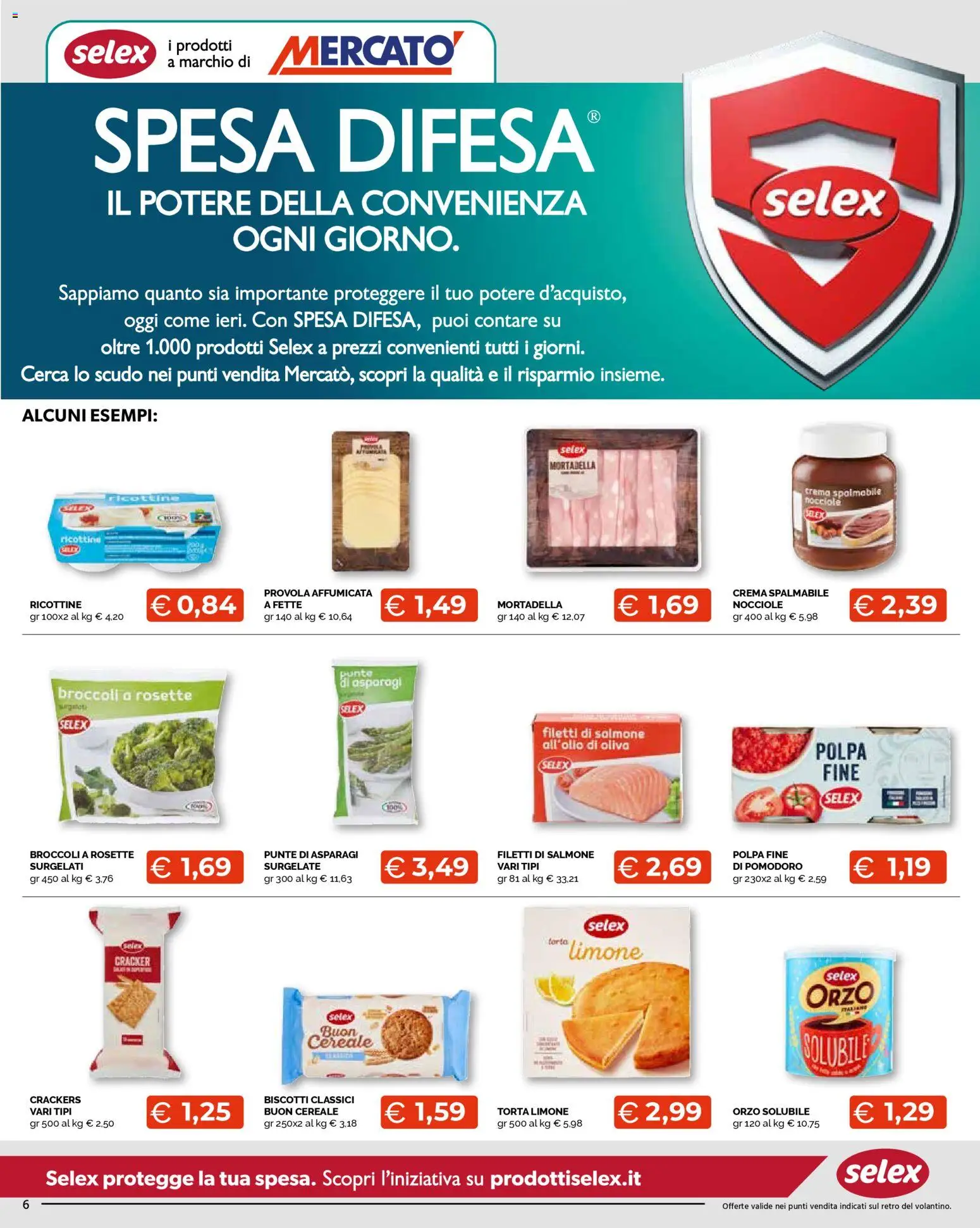 Volantino Mercatò del 09.03.2026 | Pagina: 6 | Prodotti: Pomodoro, Nocciole, Provola, Torta