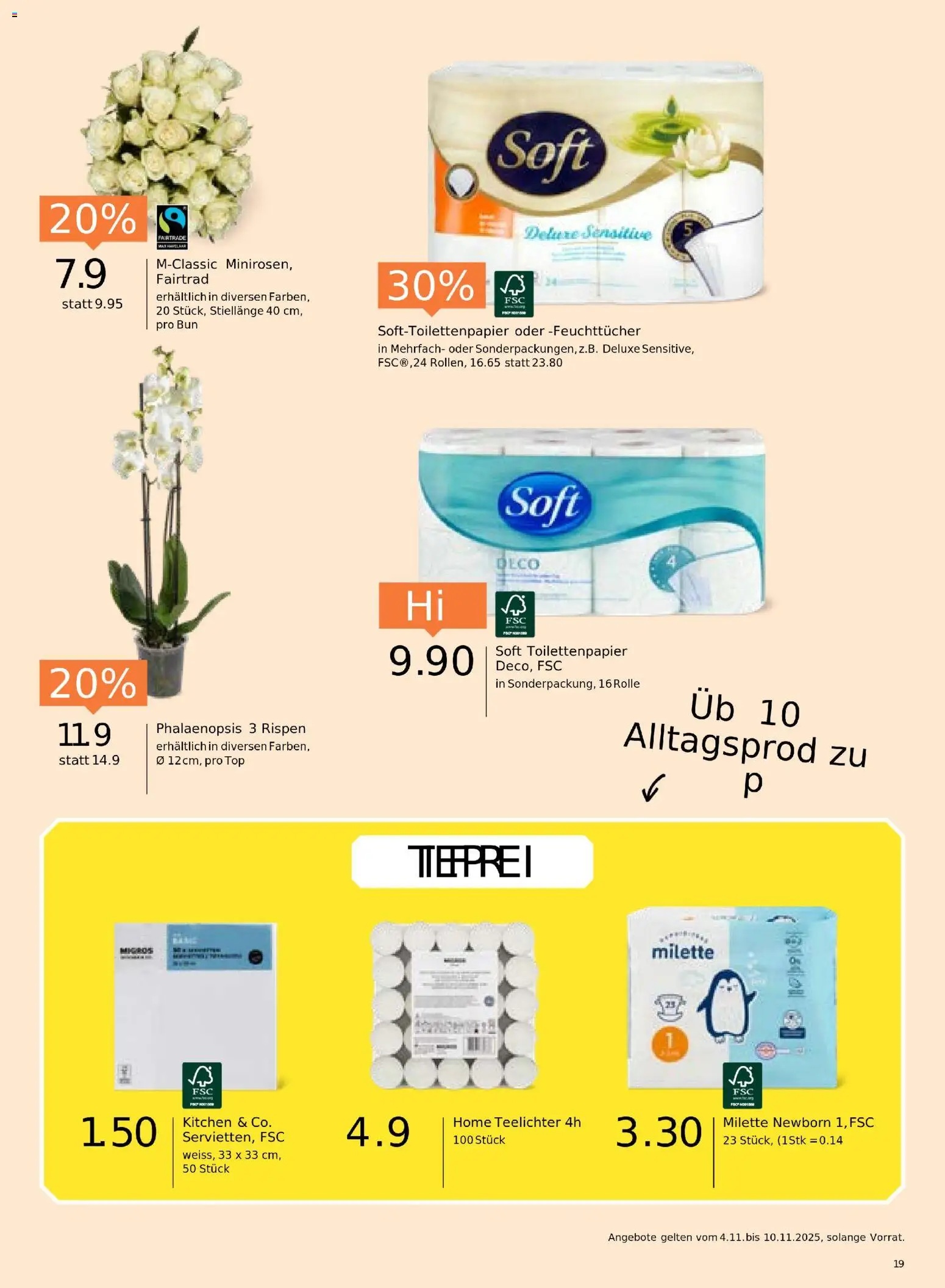 Migros Aktionen – gültig ab 04.11.2025 | Seite: 19 | Produkte: Top, Toilettenpapier