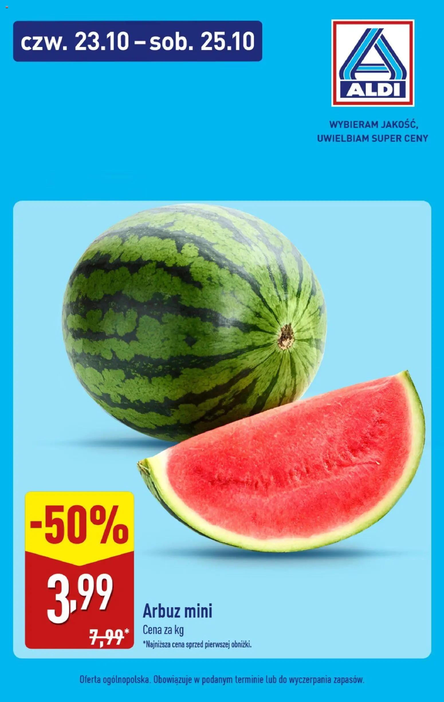 Aldi Gazetka - Super oferty na weekend od 23.10.2025 | Strona: 9 | Produkty: Arbuz