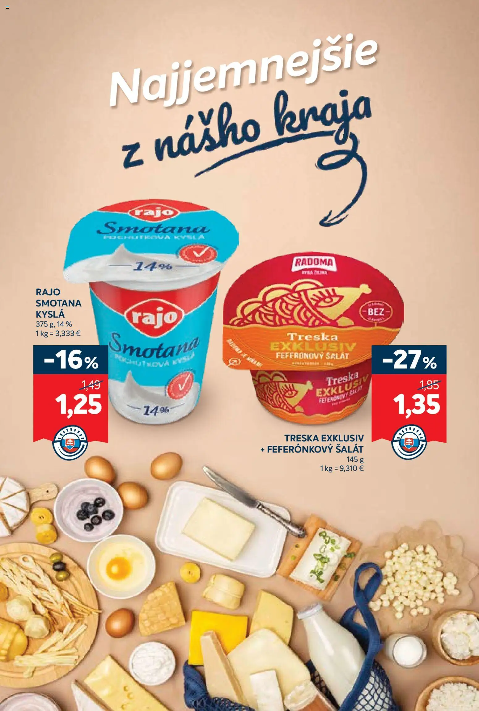 Nové Kraj akcie – leták je platný od 27.11.2025 | Strana: 8 | Produkty: Smotana, Šalát, Treska