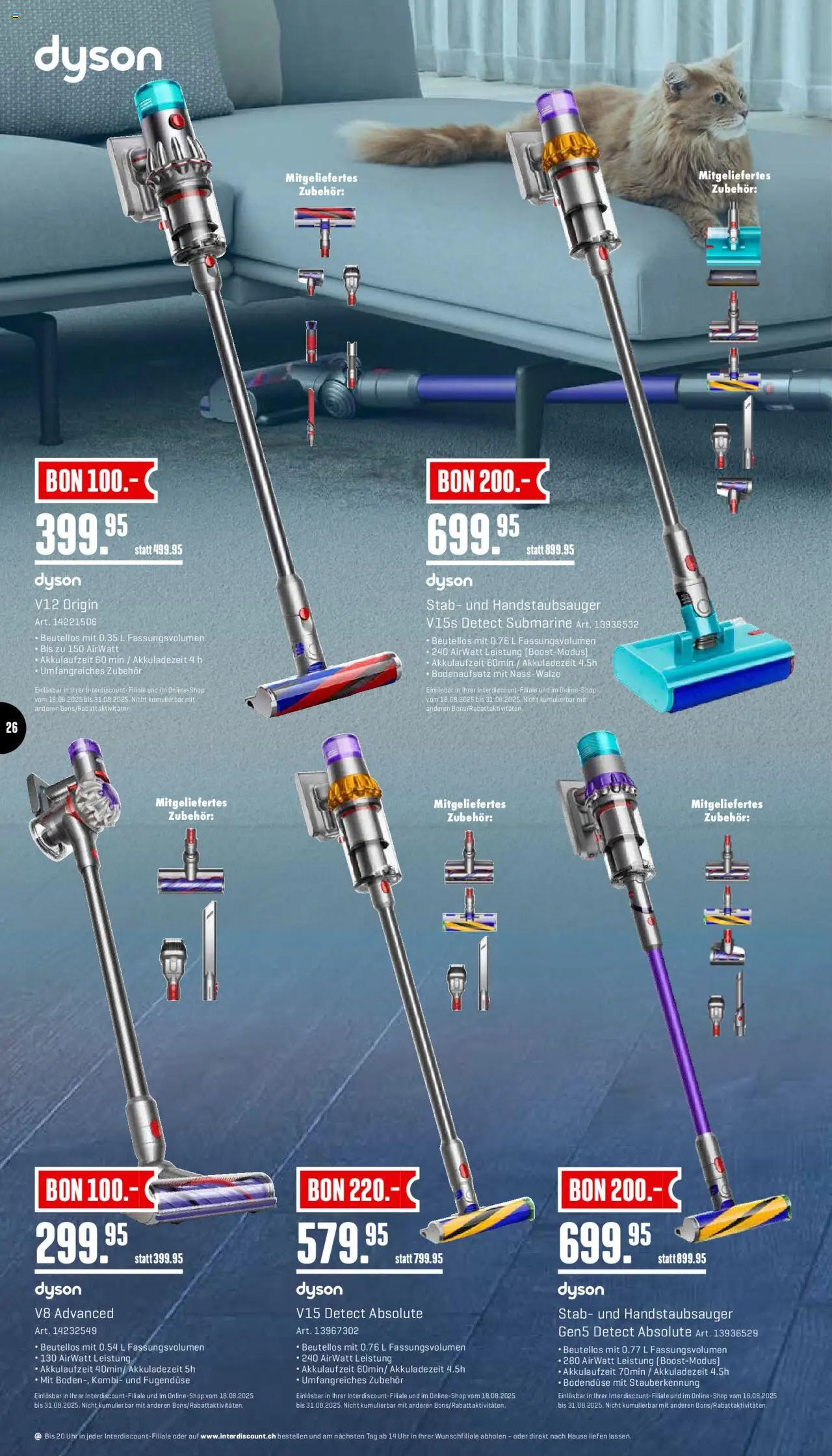 Interdiscount Aktionen ab 18.08.2025 | Seite: 26 | Produkte: Uhr, Dyson
