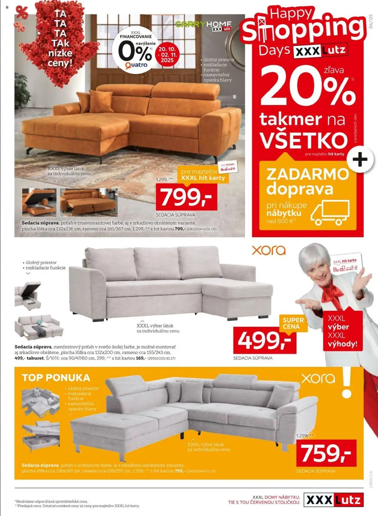 Nové XXXLutz akcie – leták je platný od 20.10.2025 | Strana: 5 | Produkty: Sedacia súprava, Svetlo