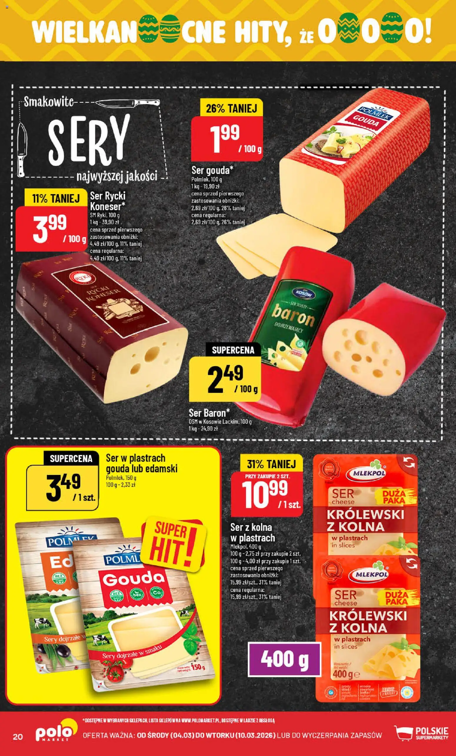 POLOmarket gazetka od 04.03.2026 | Strona: 20 | Produkty: Sery, Ser