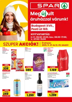 Spar Üzlet megújulás BP. Pesti út - amely érvényes a következő dátumtól: 27.11.2025