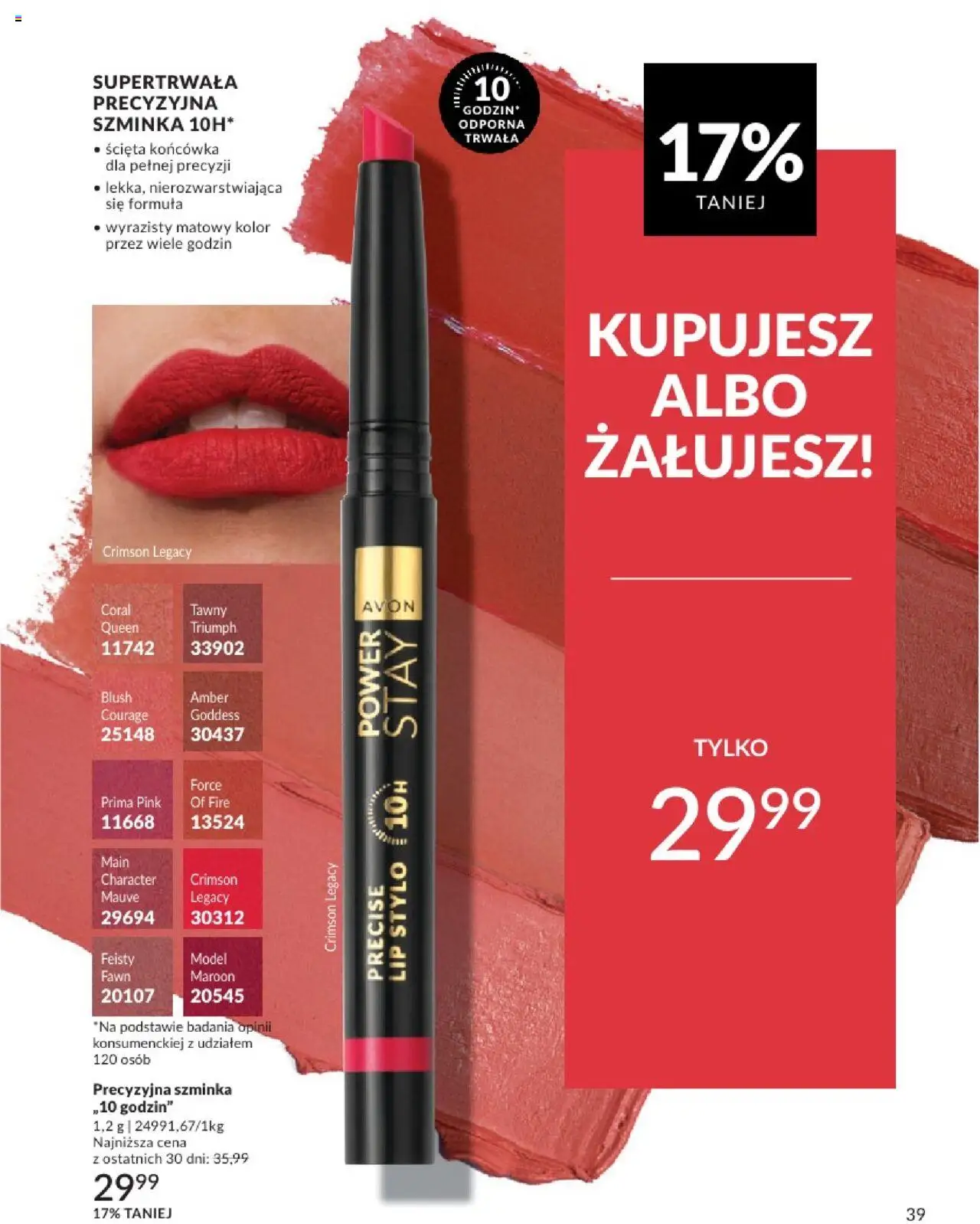 Avon Katalog 07 2025 od 01.07.2025 | Strona: 39 | Produkty: Szminka