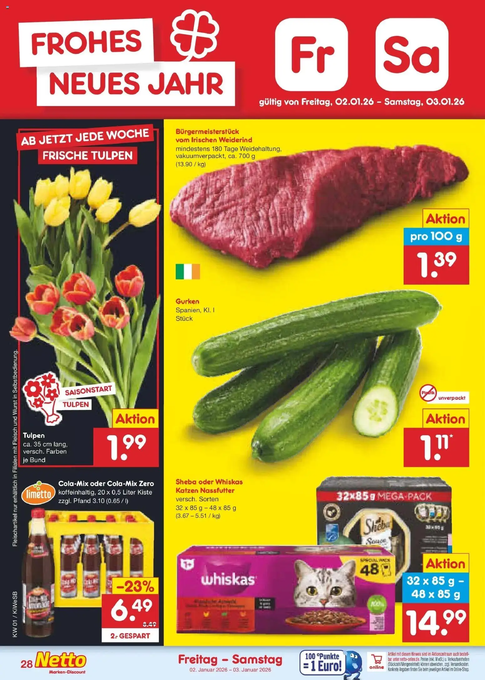 Netto Marken-Discount prospekt Bad Friedrichshall	 – gültig ab 28.12.2025 | Seite: 42 | Produkte: Sheba, Fleisch, Gurken, Whiskas