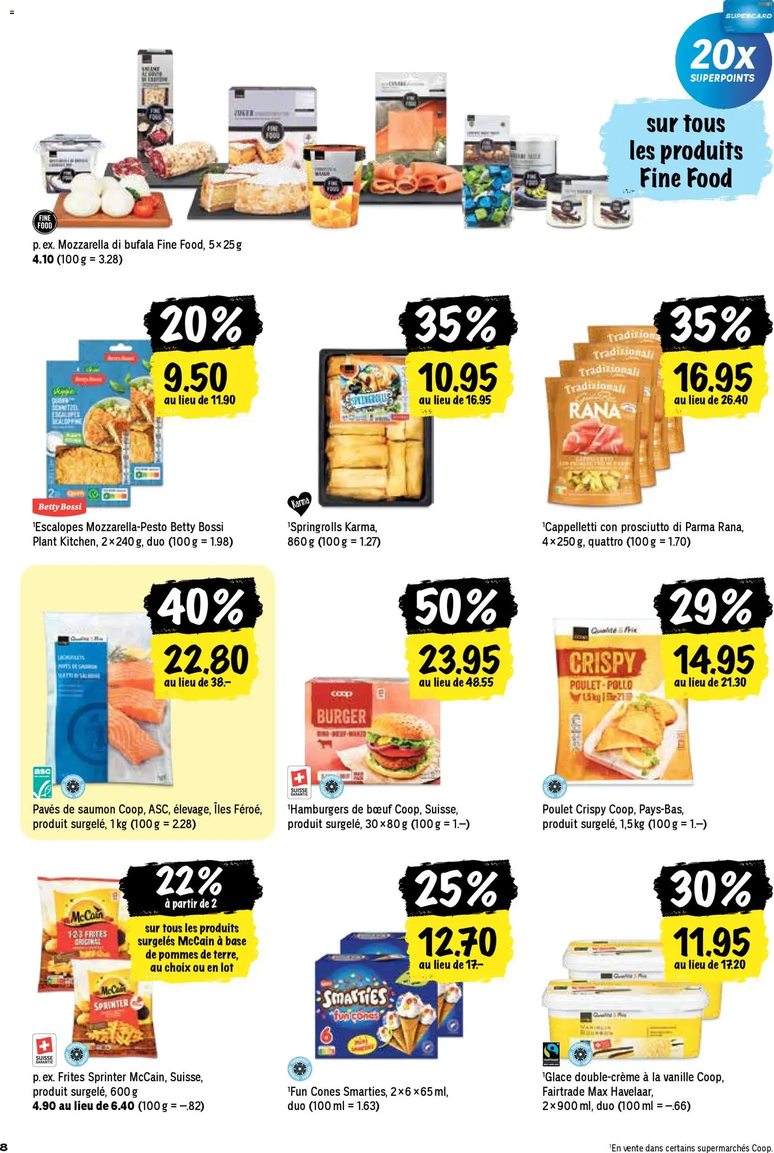 Coop aktionen FR – gültig ab 05.03.2026 | Seite: 8 | Produkte: Burger, Glace