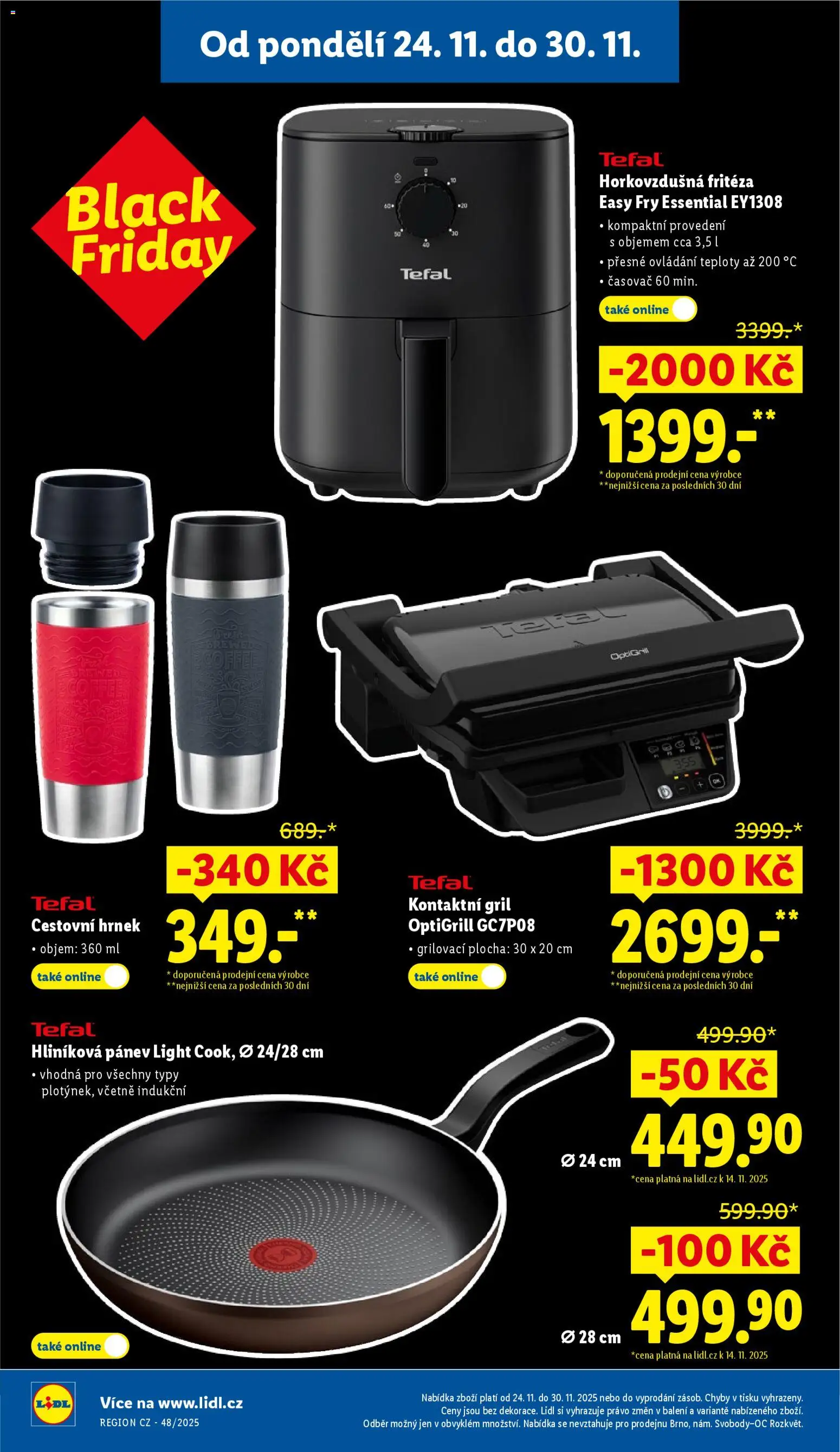 Lidl Black Friday od 24.11.2025 | Strana: 8 | Produkty: Kontaktní gril, Pánev, Časovač, Horkovzdušná fritéza