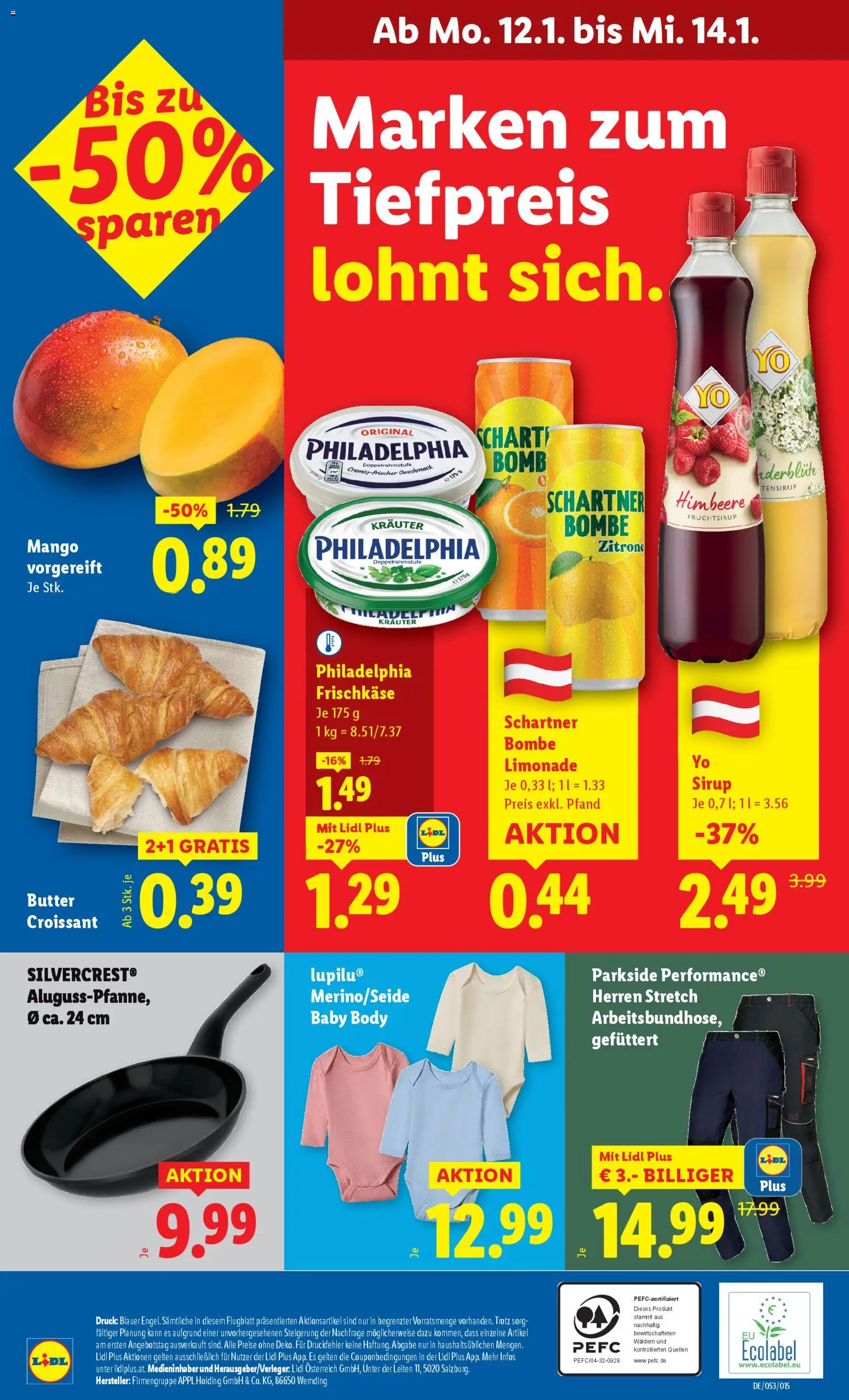 Lidl Flugblatt gültig ab 08.01.2026 | Seite: 42 | Produkte: Zitrone, Mango, Himbeere, Butter