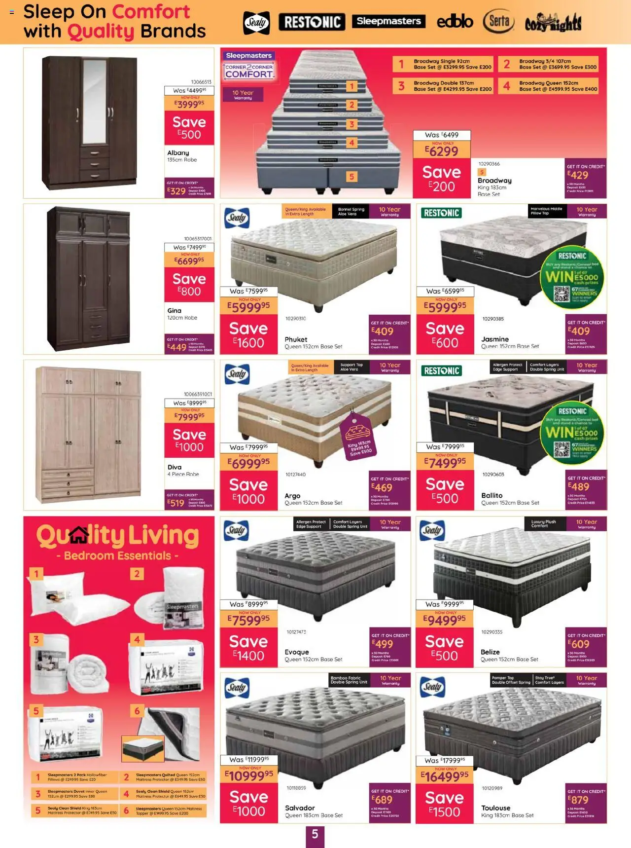 New Bradlows catalogue – valid from 18.09.2025 | Page: 5 | Products: Duvet, Mattress, Pillow