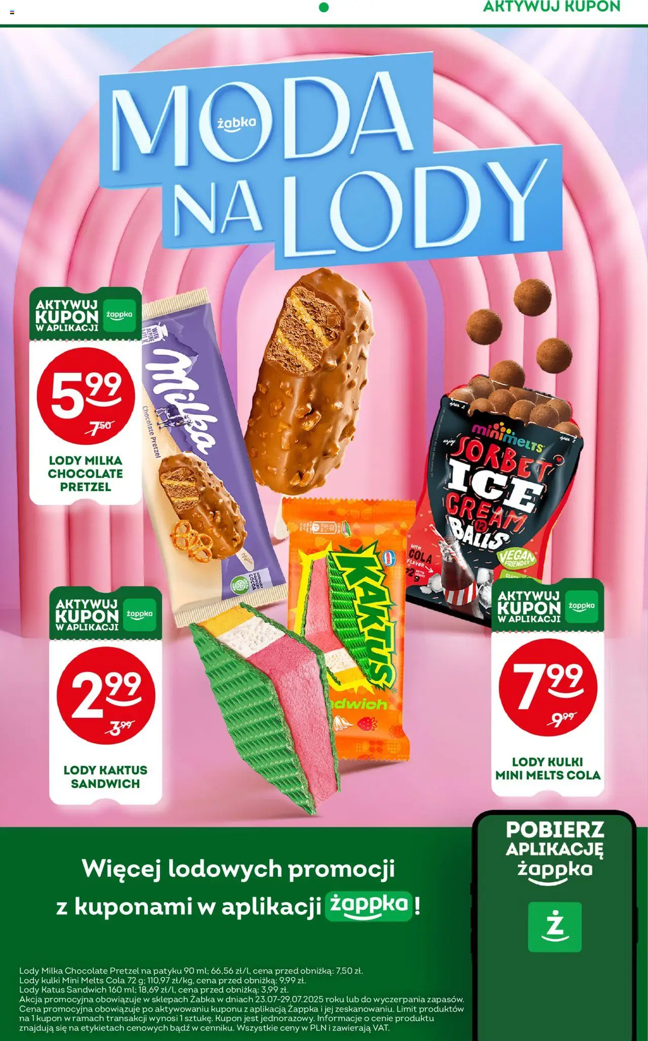 Żabka Gazetka od 16.07.2025 | Strona: 34 | Produkty: Milka, Lody Magnum, Lody