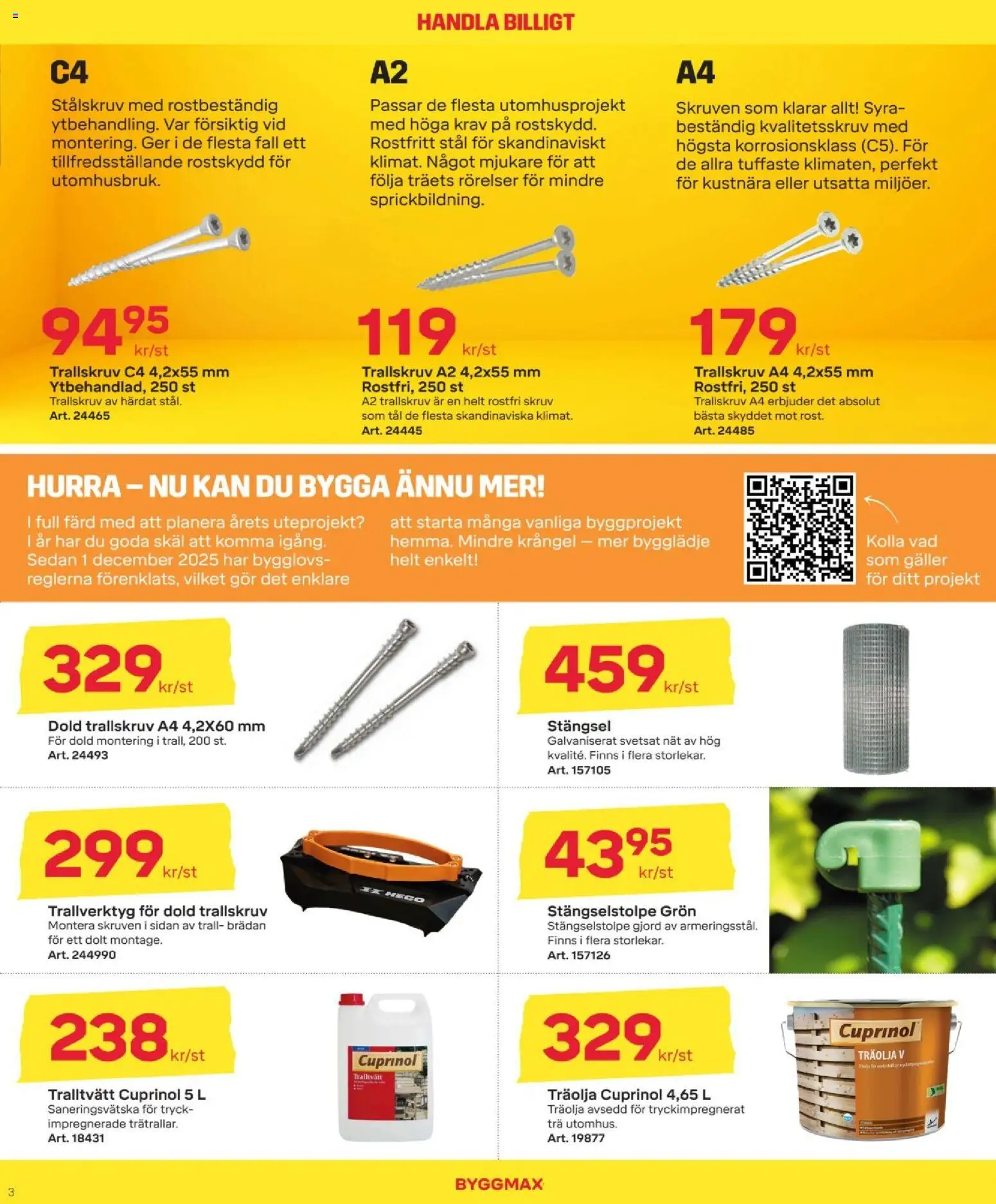 ByggMax reklamblad aktuell från 19.03.2026 | Sida: 7 | Produkter: Galler, Träolja
