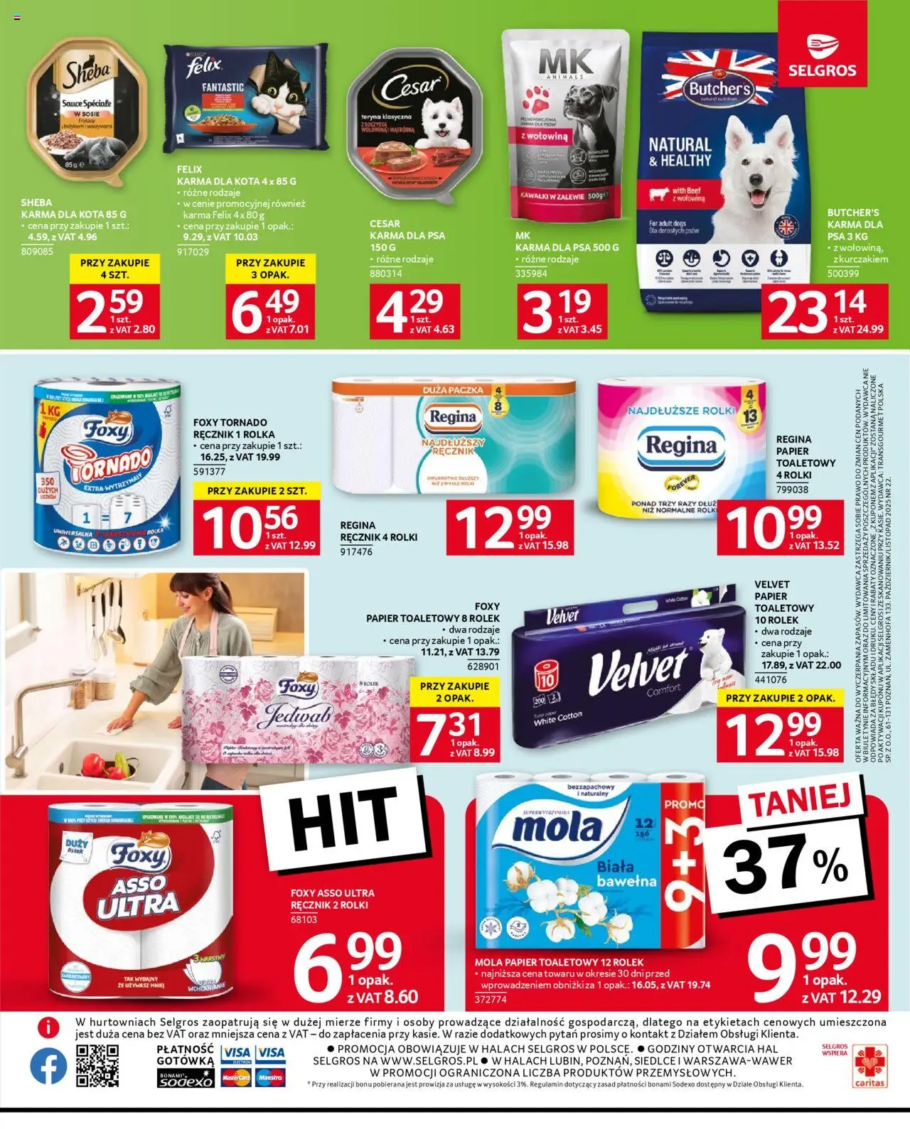 Selgros cash&carry Gazetka od 23.10.2025 | Strona: 30 | Produkty: Papier toaletowy, Karma dla kota, Wołowina, Karma dla psów