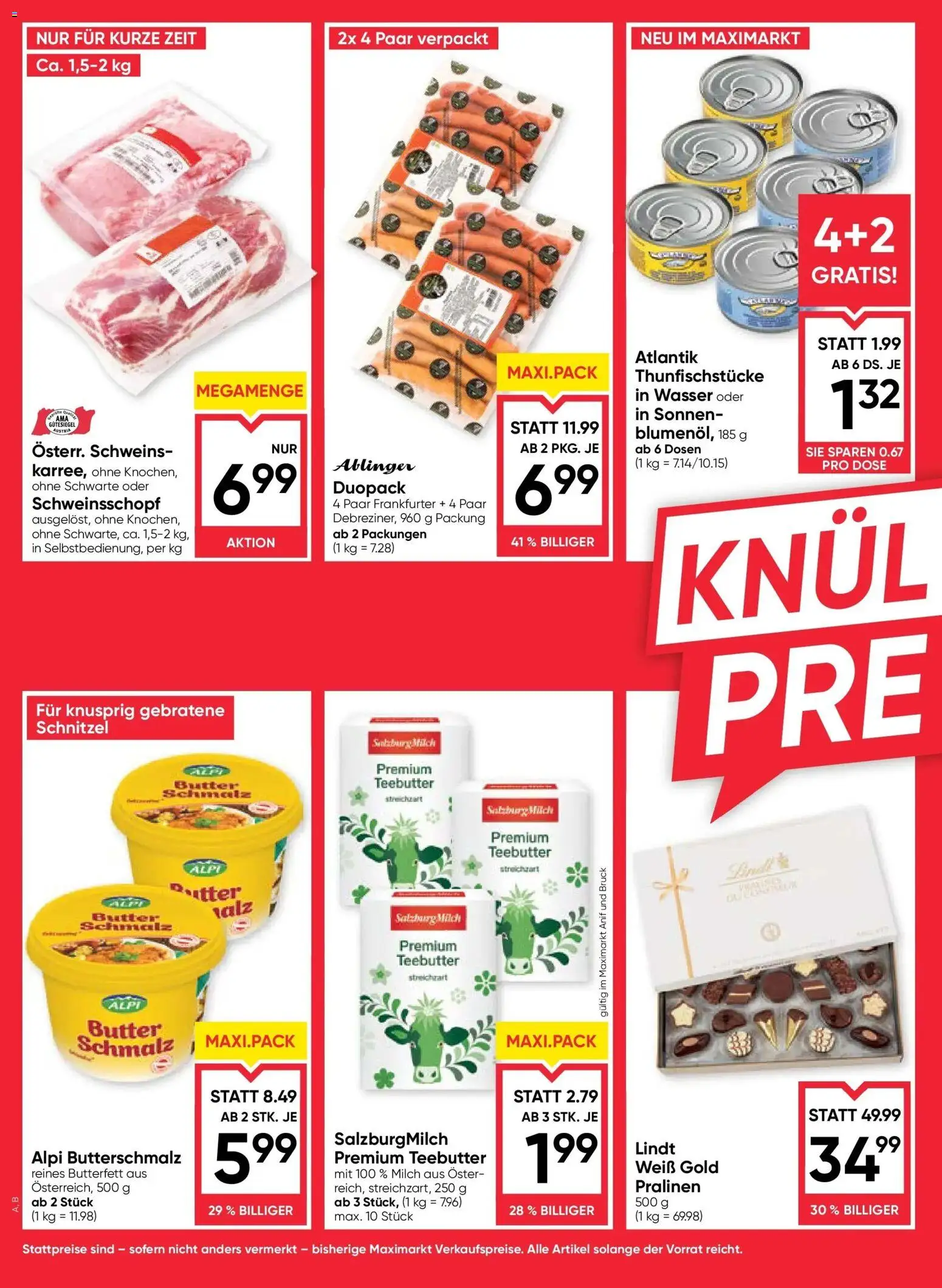 Maximarkt Anif, Bruck An Der Glocknerstraße gültig ab 11.12.2025 | Seite: 2 | Produkte: Wasser, Dolce gusto kapszula, Milch, Butter