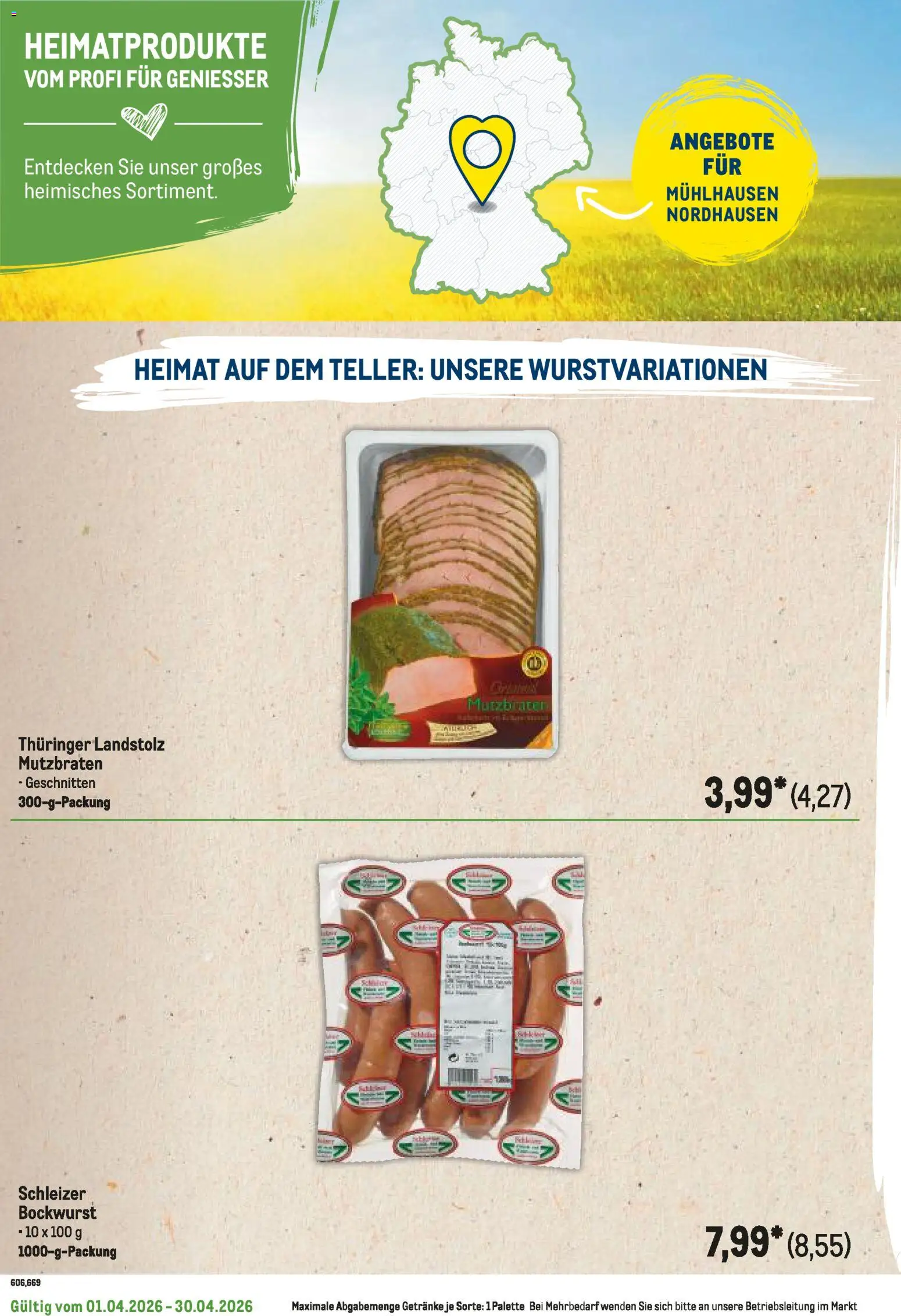 Metro Regionaler Flyer – gültig ab 01.04.2026 | Seite: 100 | Produkte: Bockwurst