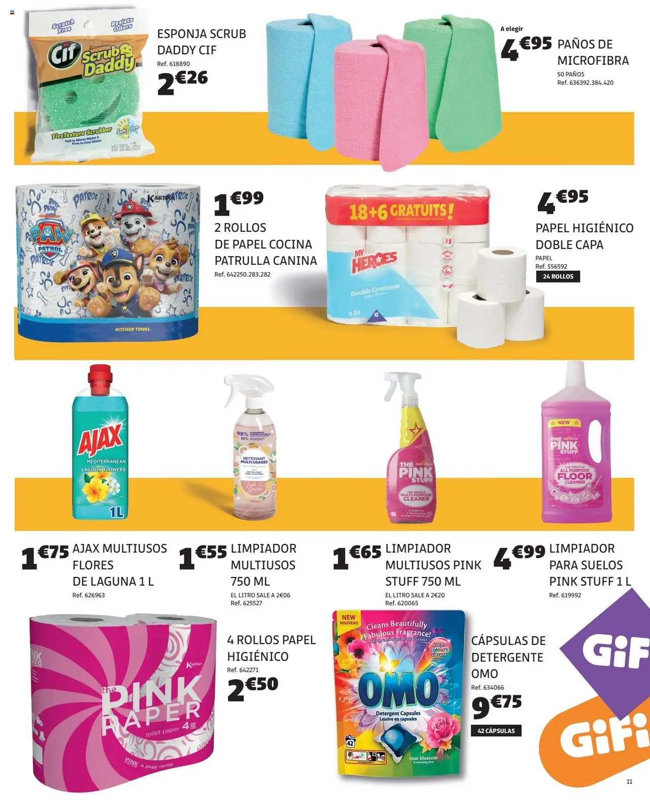 GiFi folleto │ válido desde el 19.08.2025 | Página: 11 | Productos: Esponja, Detergente, Papel higienico, Cocina