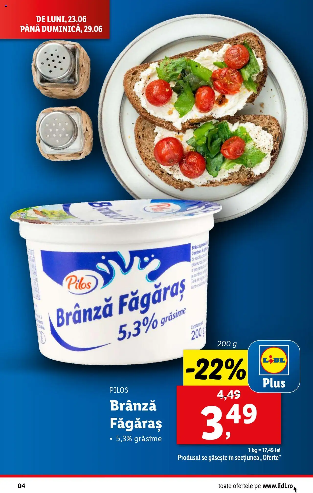 Catalog Lidl – valabil de la 23.06.2025 | Pagină: 4 | Produse: Toplar, Brânză, Sare