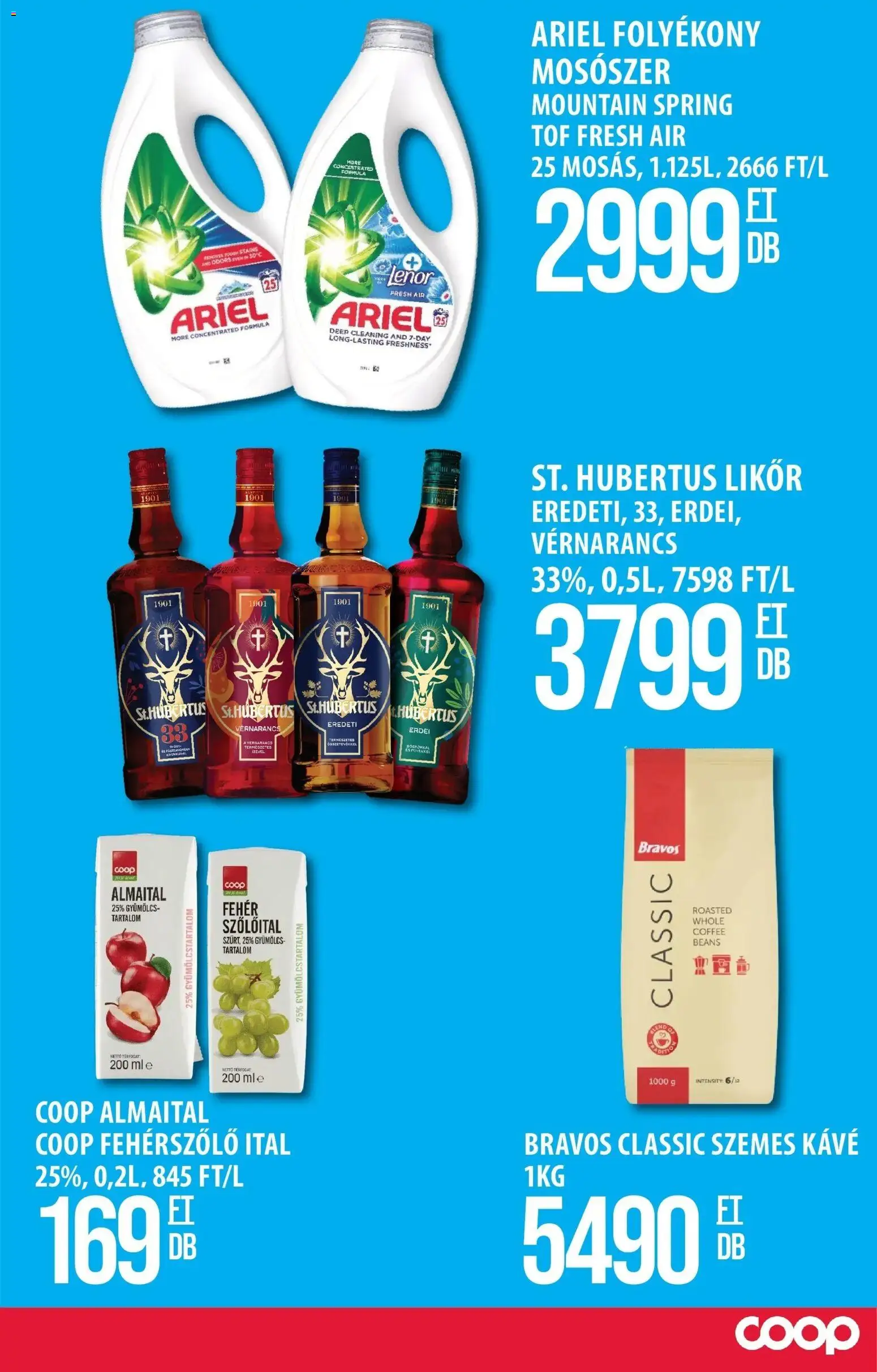 COOP Szolnok akciós ujság - amely érvényes a következő dátumtól: 19.02.2026 | Oldal: 2 | Termékek: Ariel, Gyümölcs, Szemes kávé, Mosószer