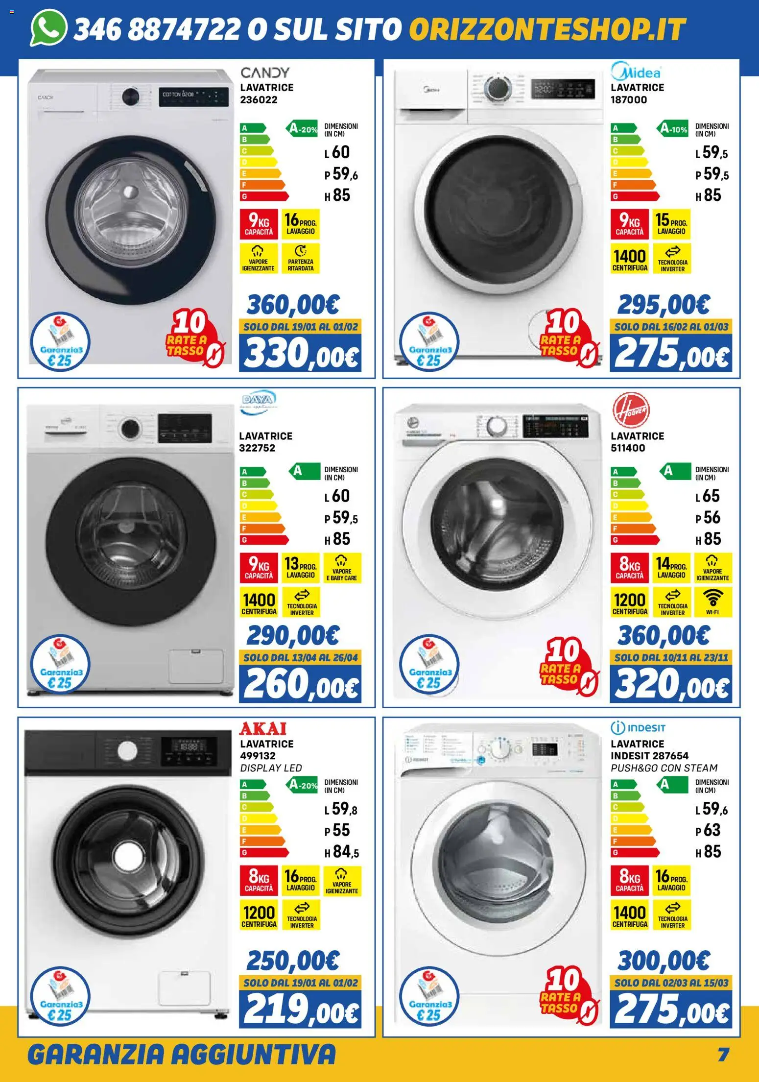 Volantino Orizzonte del 01.11.2025 | Pagina: 7 | Prodotti: Centrifuga, Lavatrice