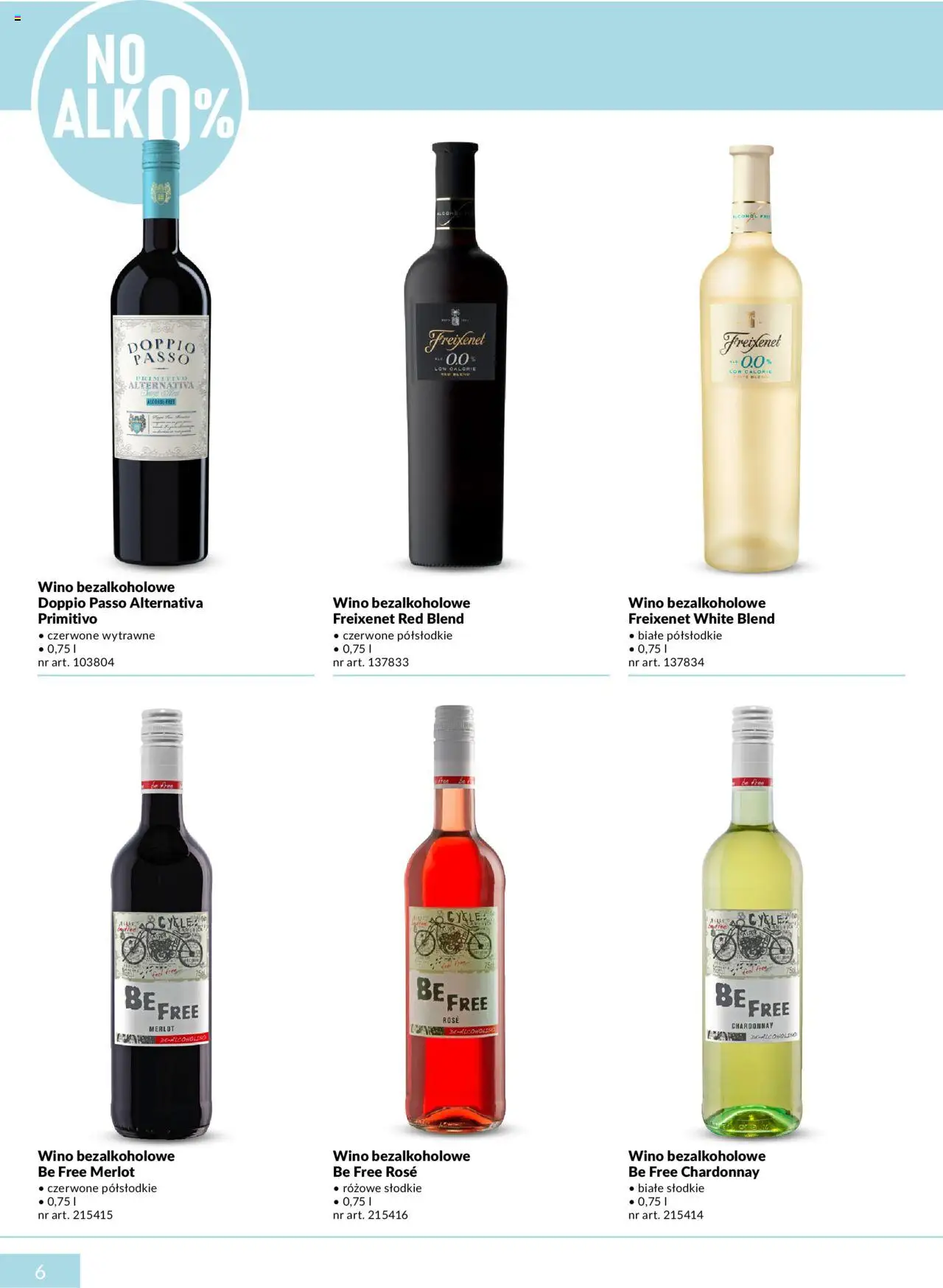 Makro Gazetka - Złap letni vibe w dostawie od 01.08.2025 | Strona: 6 | Produkty: Wino bezalkoholowe, Chardonnay, Merlot, Wino
