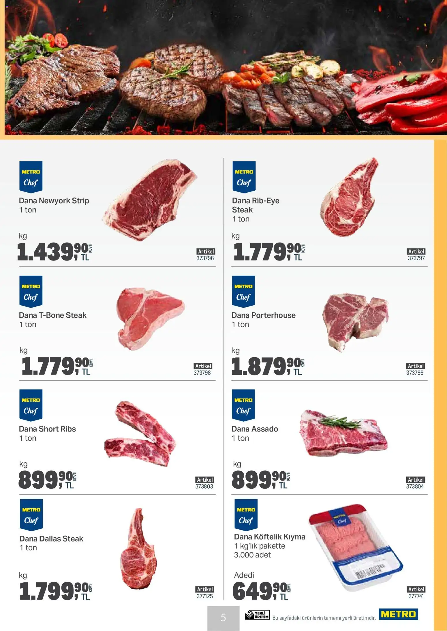 Metro - Et & Tavuk & Köfte Restoranları - 11.02.2026 tarihinden itibaren geçerlidir | Sayfa: 5 | Ürünler: Kıyma