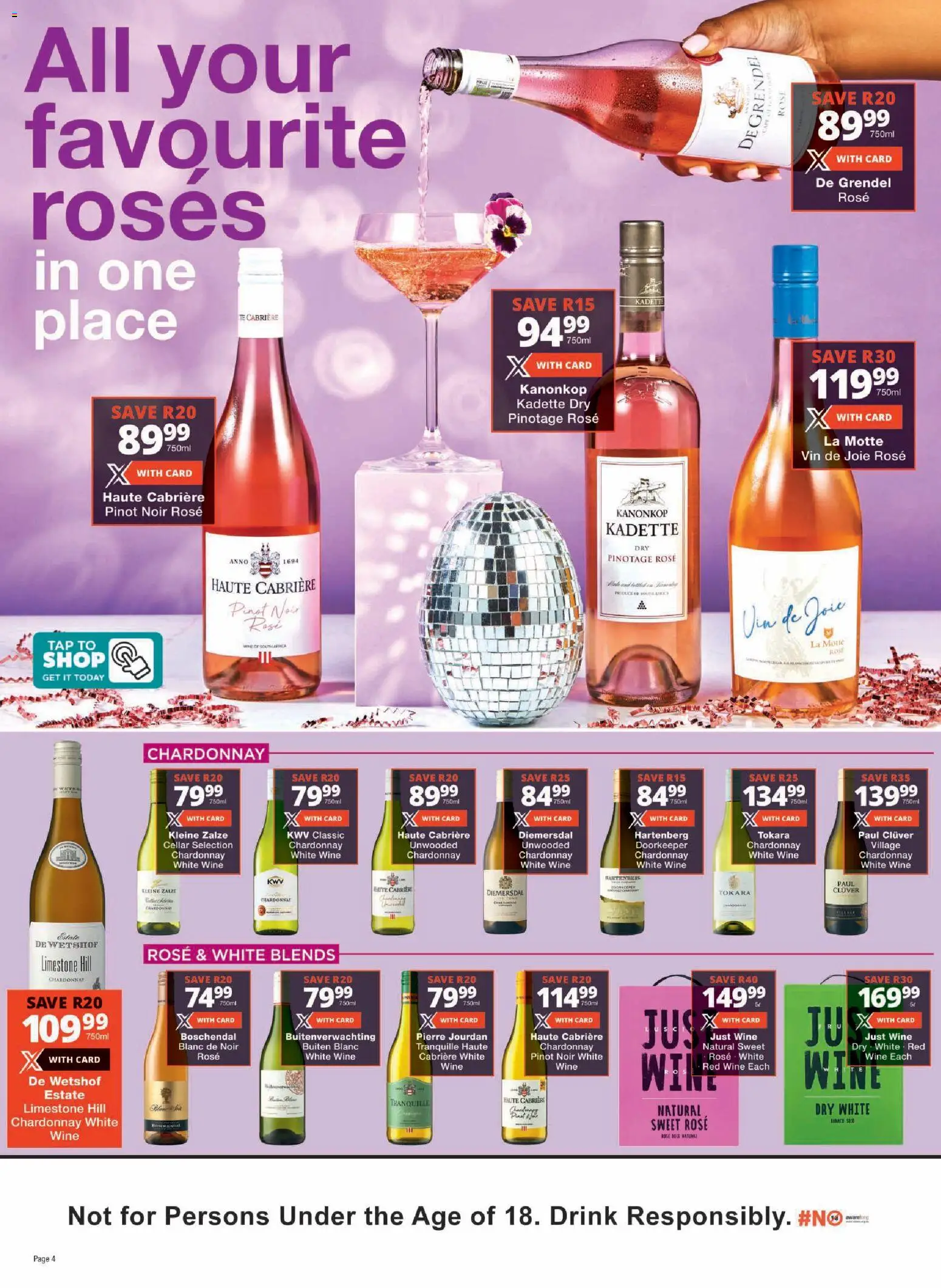 New Checkers catalogue – valid from 23.03.2026 | Page: 4 | Products: Wine, Tap