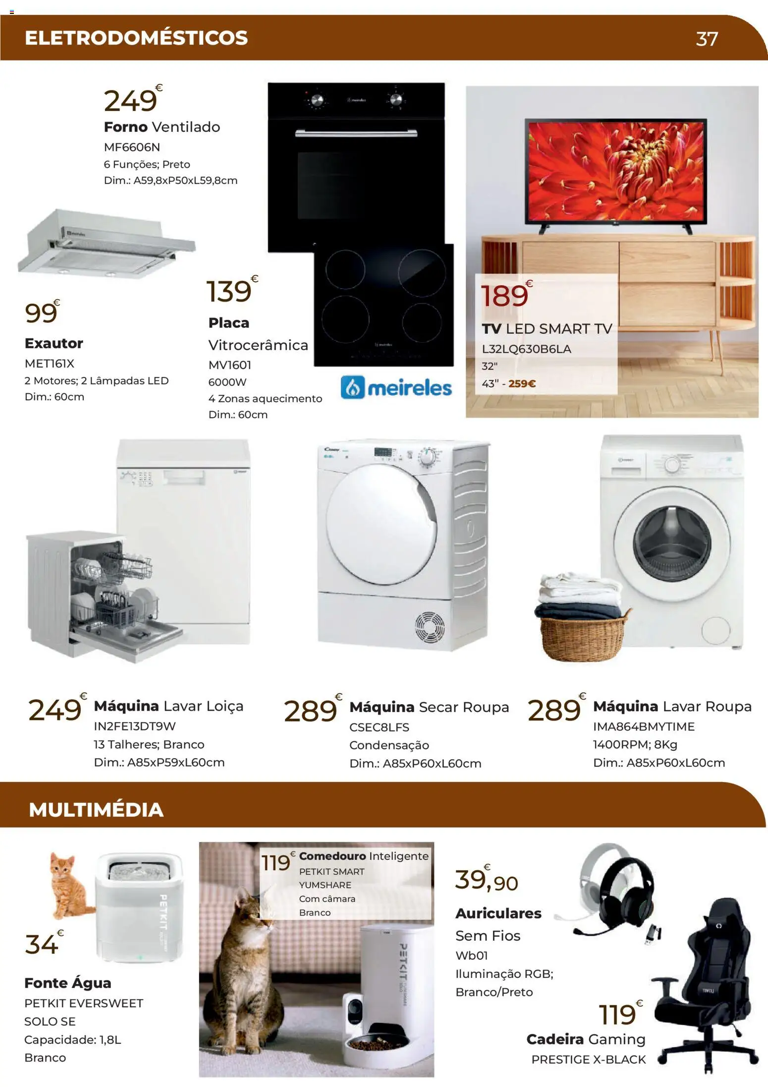 E.Leclerc Especial Aquecimento Lordelo │ válido de 20.10.2025 | Página: 37 | Produtos: Forno, Tv led, Lâmpadas, Cadeira