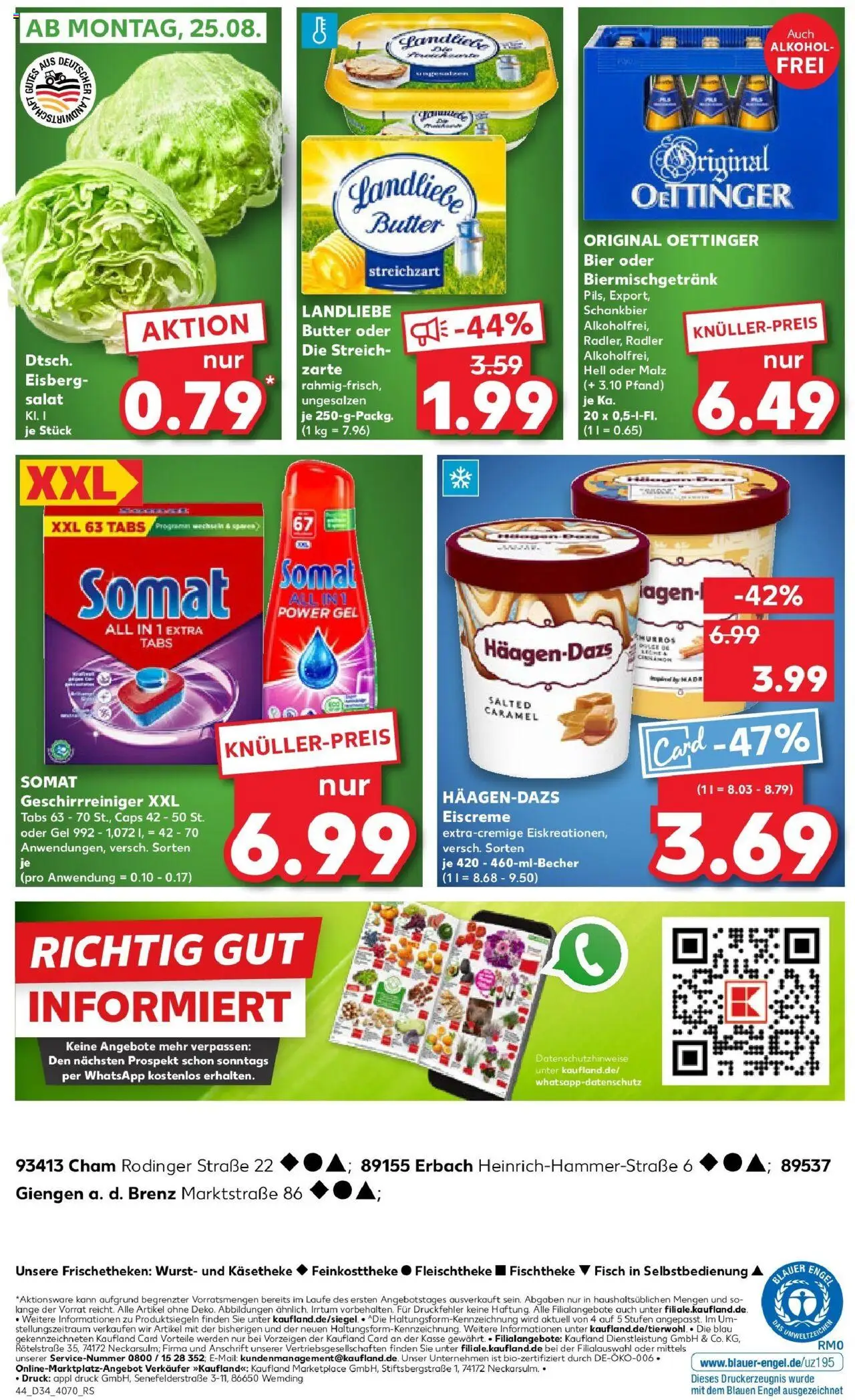 Kaufland prospekt Erbach	 - gültig ab dem 21.08.2025 | Seite: 44 | Produkte: Bier, Oettinger, Radler, Wurst