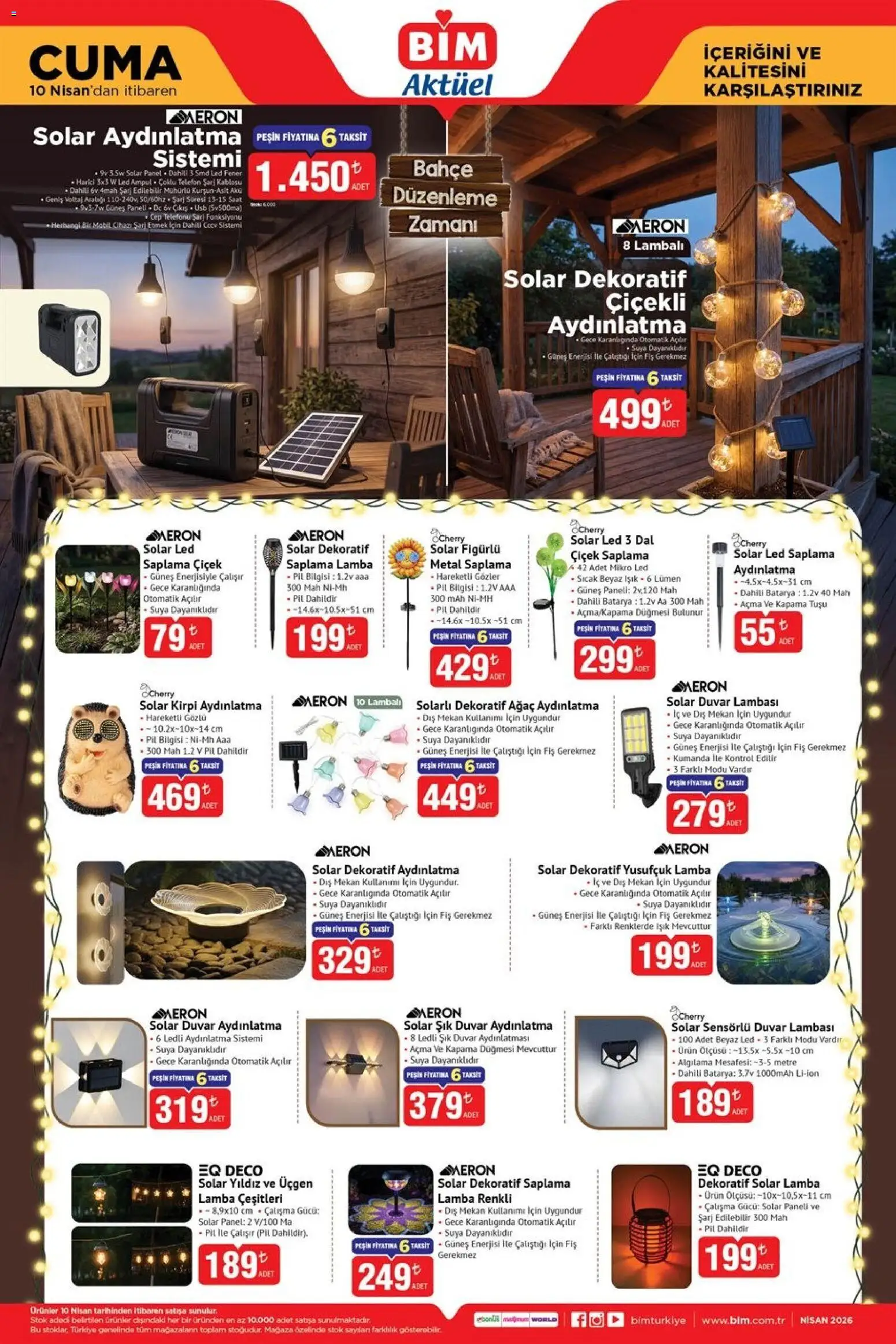 BİM - Katalog Cuma - 10.04.2026 tarihinden itibaren geçerlidir | Sayfa: 5 | Ürünler: Lamba, Duvar lambası, Telefon, Saat