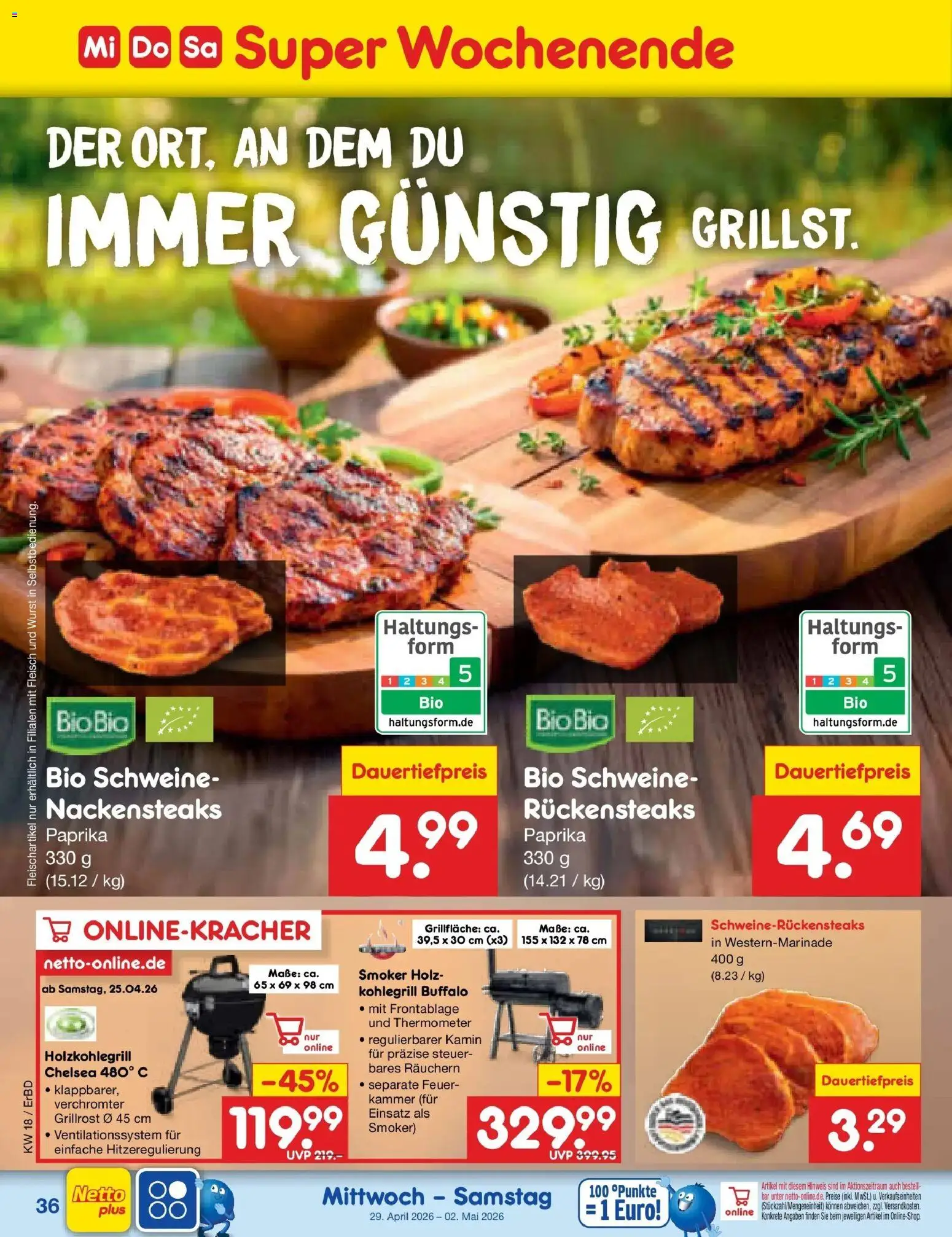 Netto Marken-Discount Prospekt Jena-Lobeda	 – gültig ab 27.04.2026 | Seite: 54 | Produkte: Nackensteaks, Kamin, Wurst, Fleisch