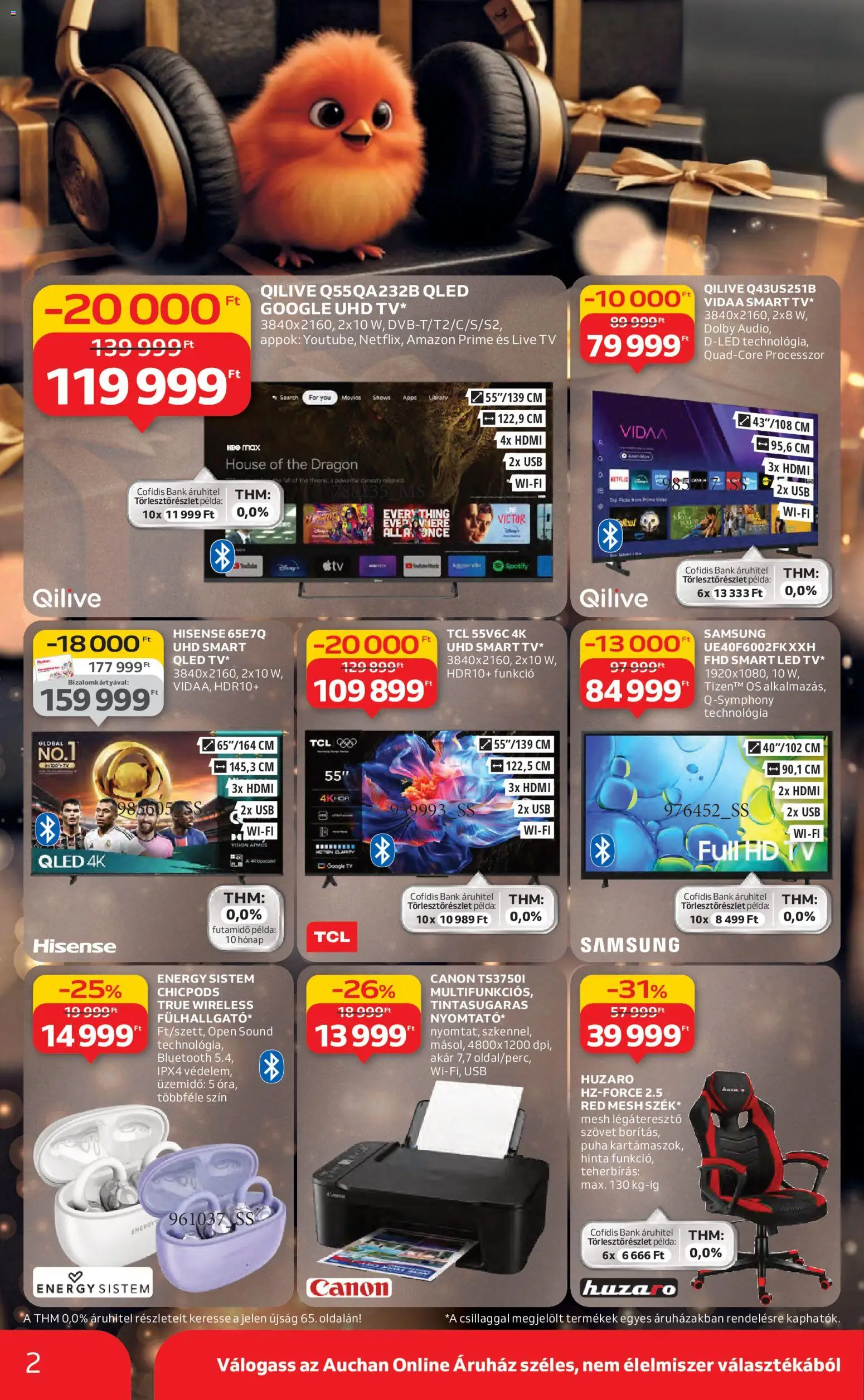 Auchan akciós ujság - amely érvényes a következő dátumtól: 13.11.2025 | Oldal: 2 | Termékek: USB, TV, Hinta, Samsung