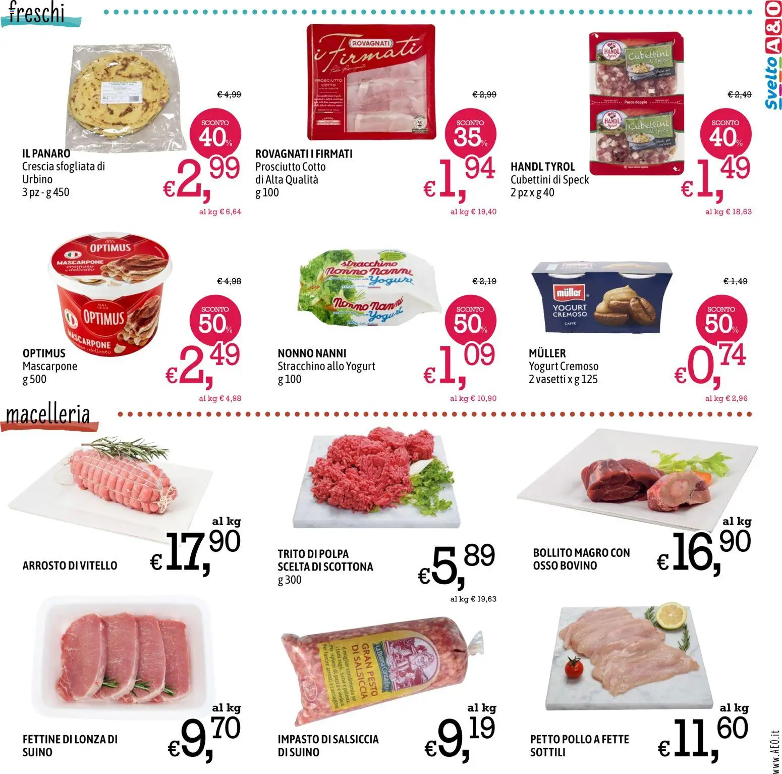 Volantino A&O del 26.03.2026 | Pagina: 3 | Prodotti: Arrosto, Prosciutto Cotto, Yogurt, Prosciutto