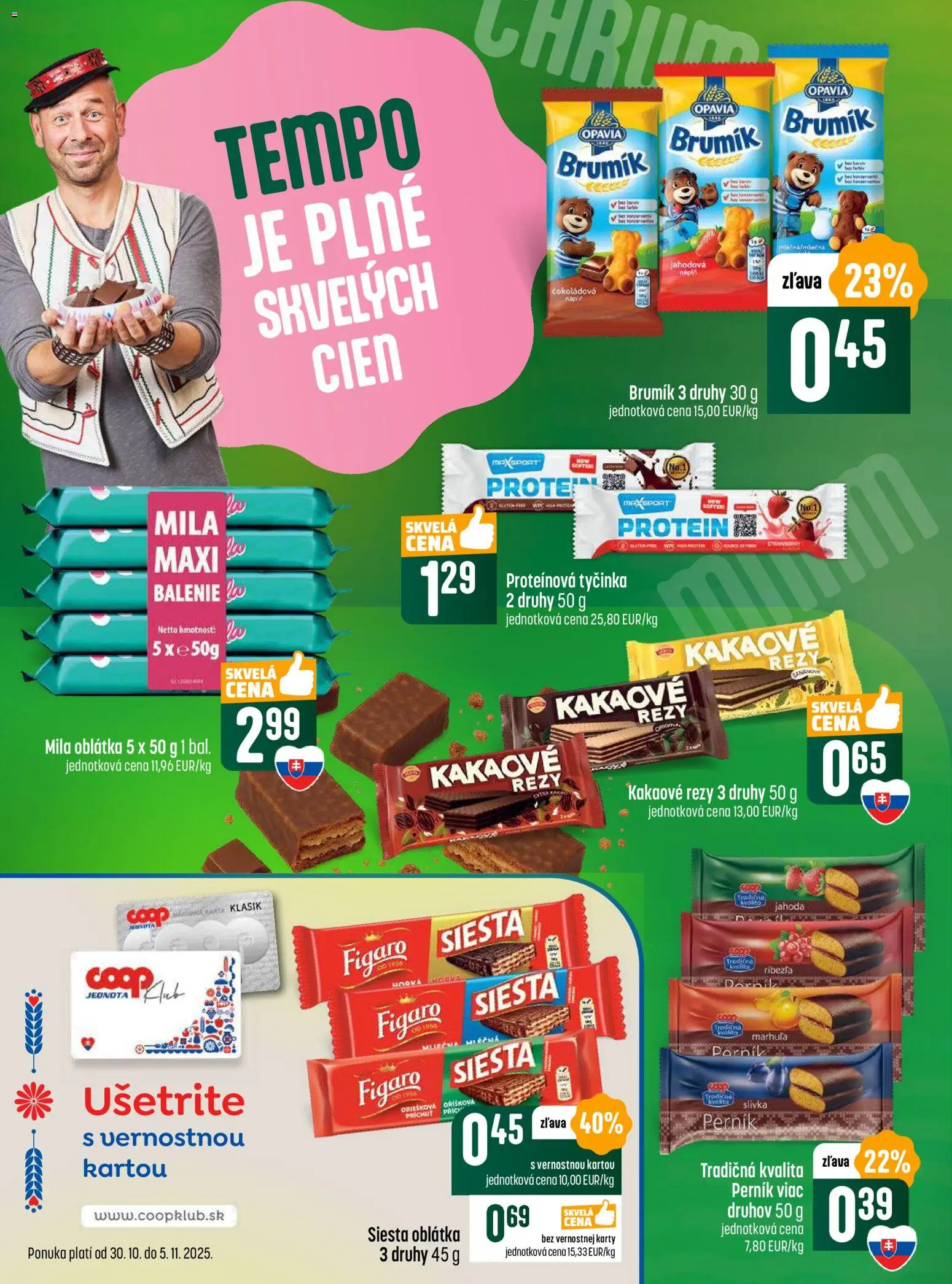 Nové COOP Jednota akcie – leták je platný od 30.10.2025 | Strana: 16 | Produkty: Protein, Mila