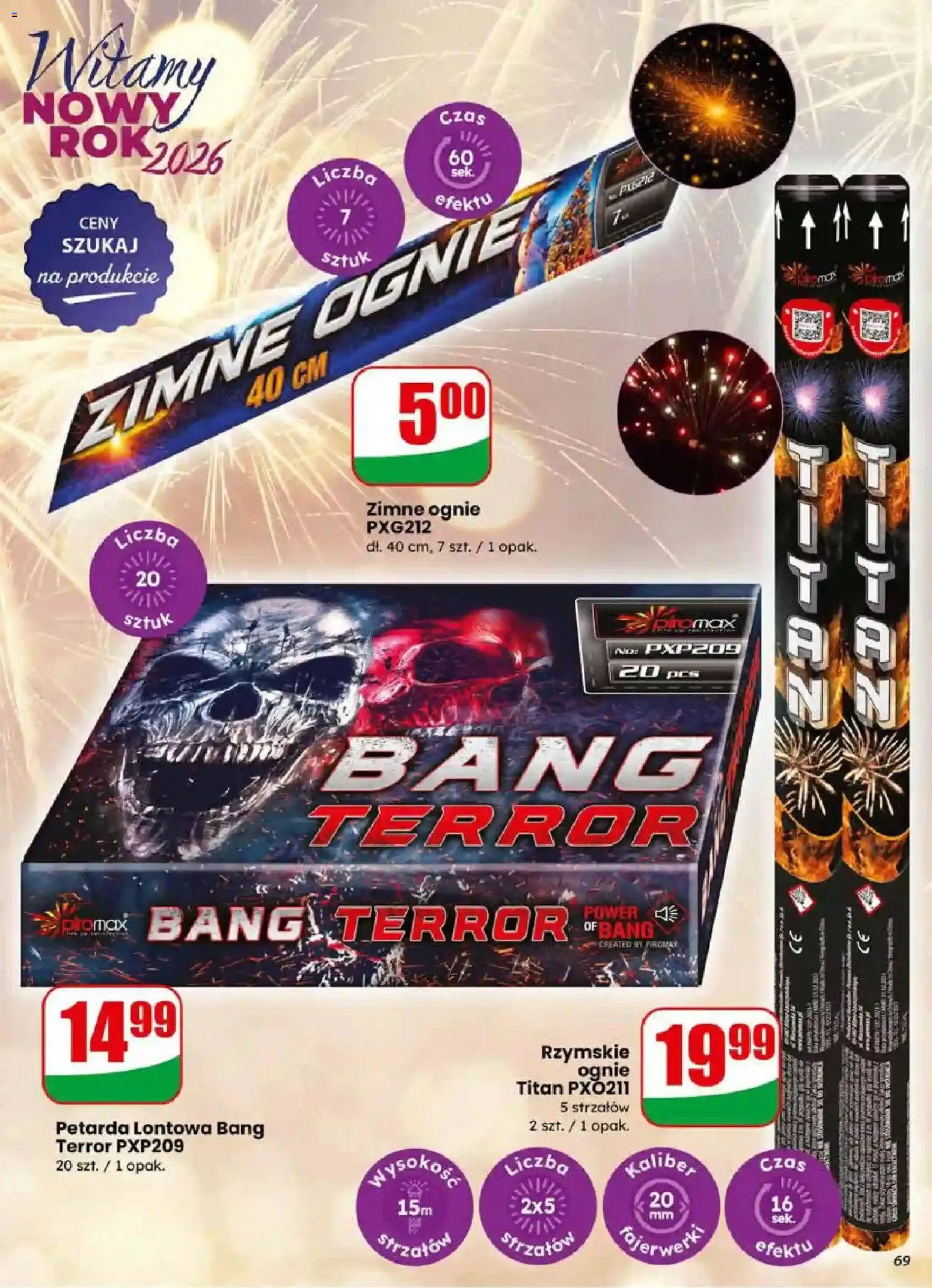 Dino Gazetka od 17.12.2025 | Strona: 69 | Produkty: Rzymskie ognie, Zimne ognie